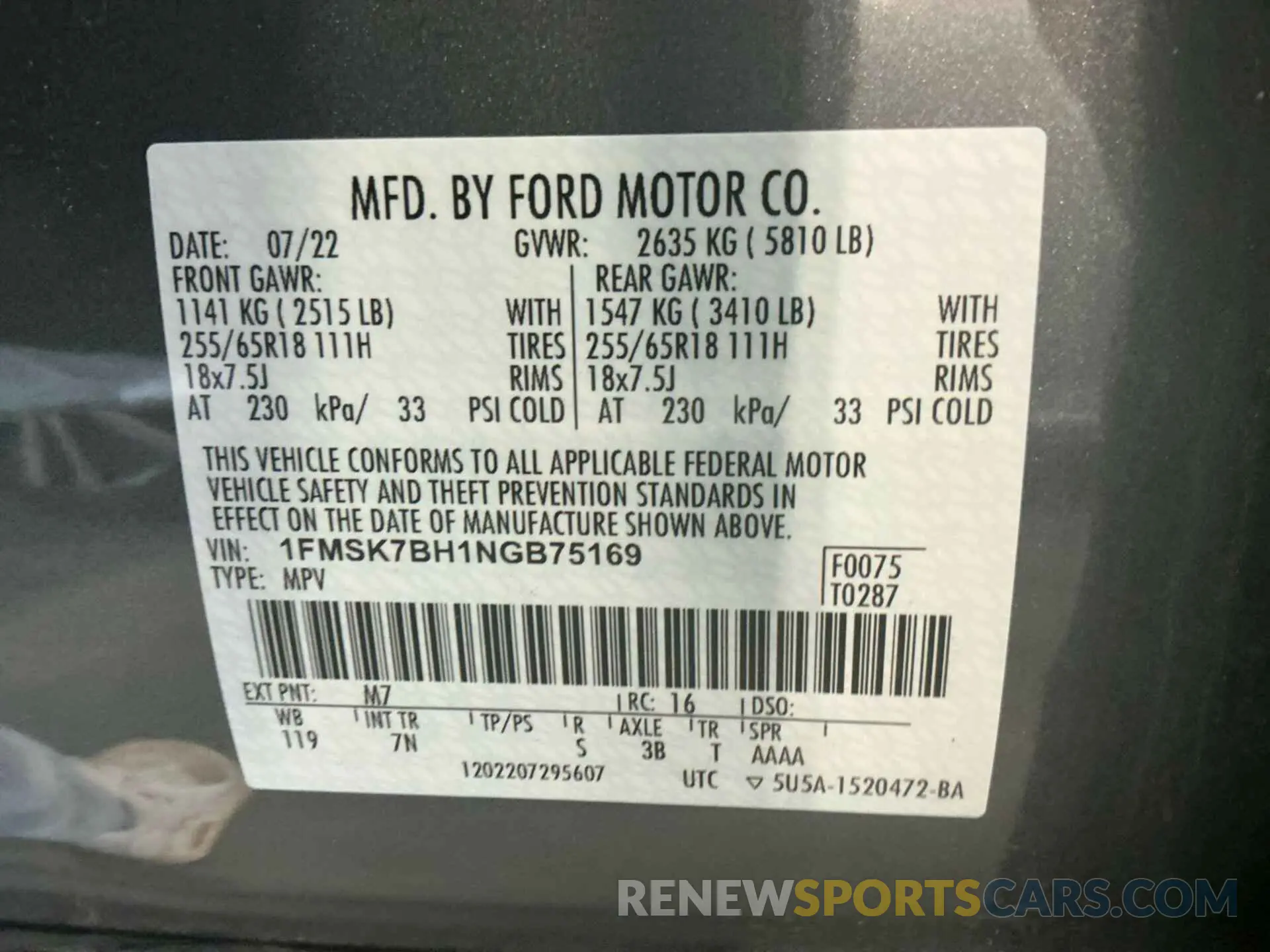 25 Photograph of a damaged car 1FMSK7BH1NGB75169 FORD EXPLORER 2022