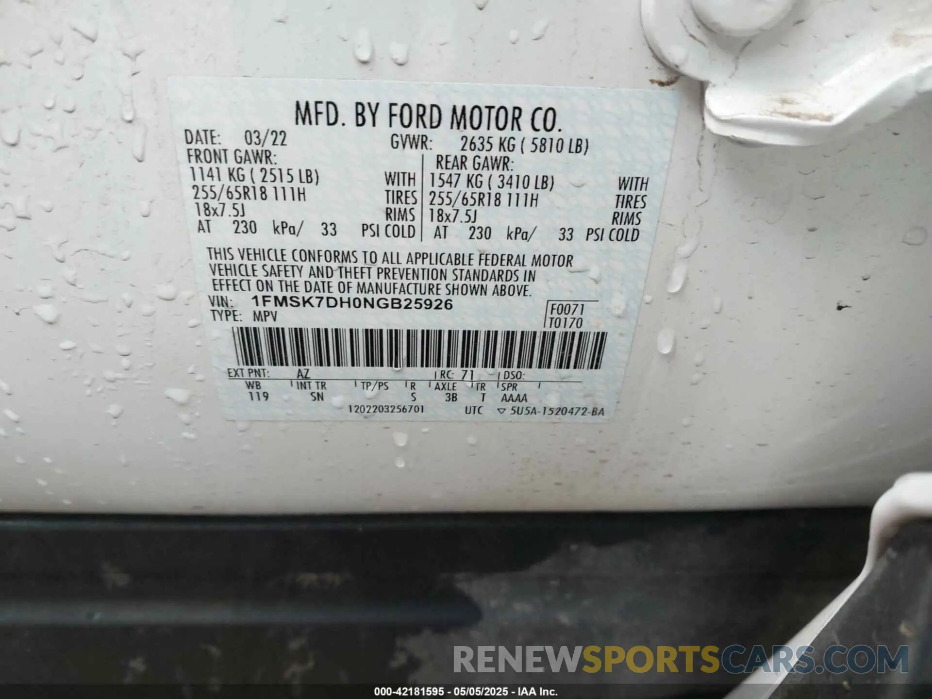 9 Photograph of a damaged car 1FMSK7DH0NGB25926 FORD EXPLORER 2022