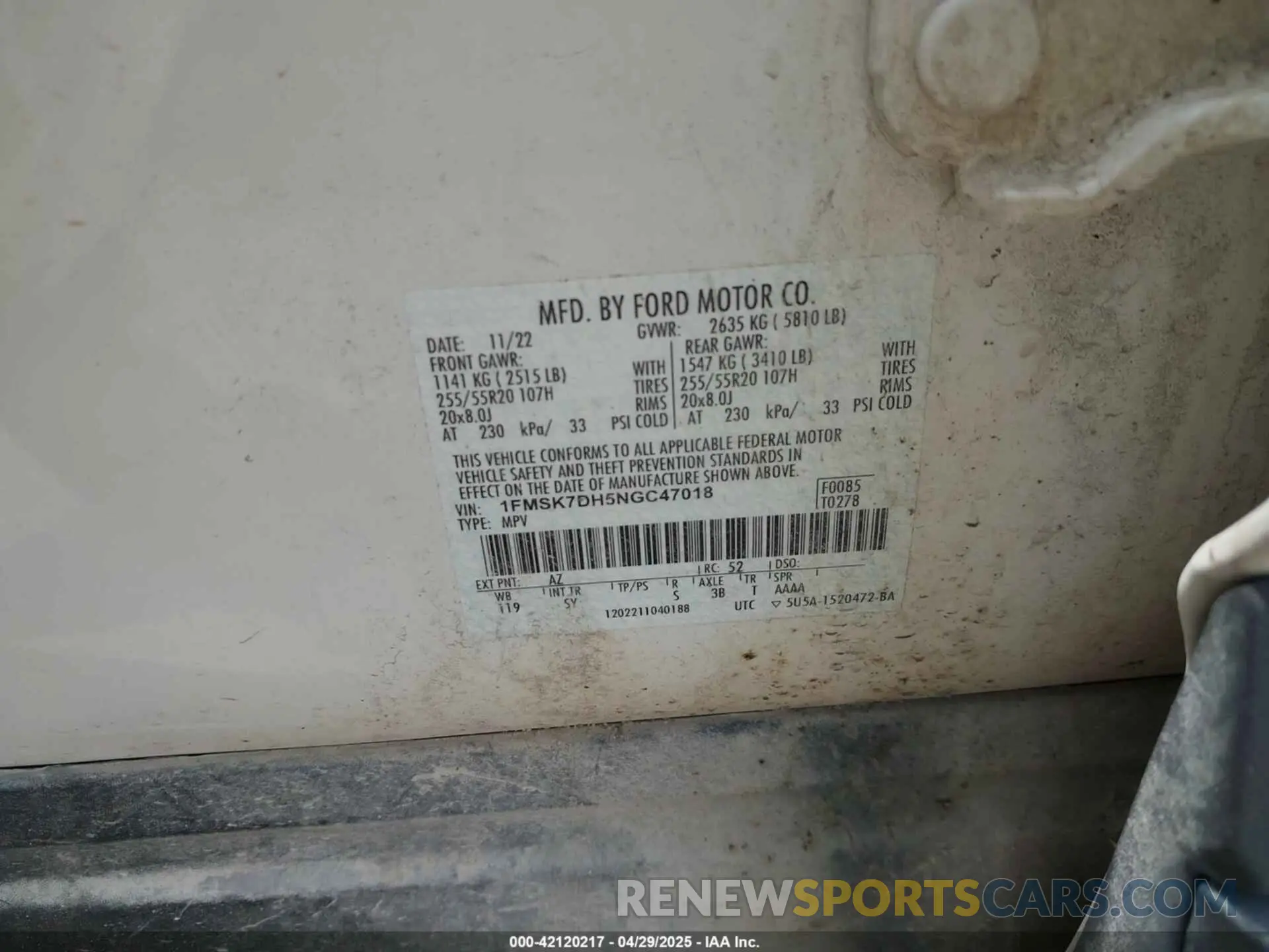9 Фотография поврежденного автомобиля 1FMSK7DH5NGC47018 FORD EXPLORER 2022