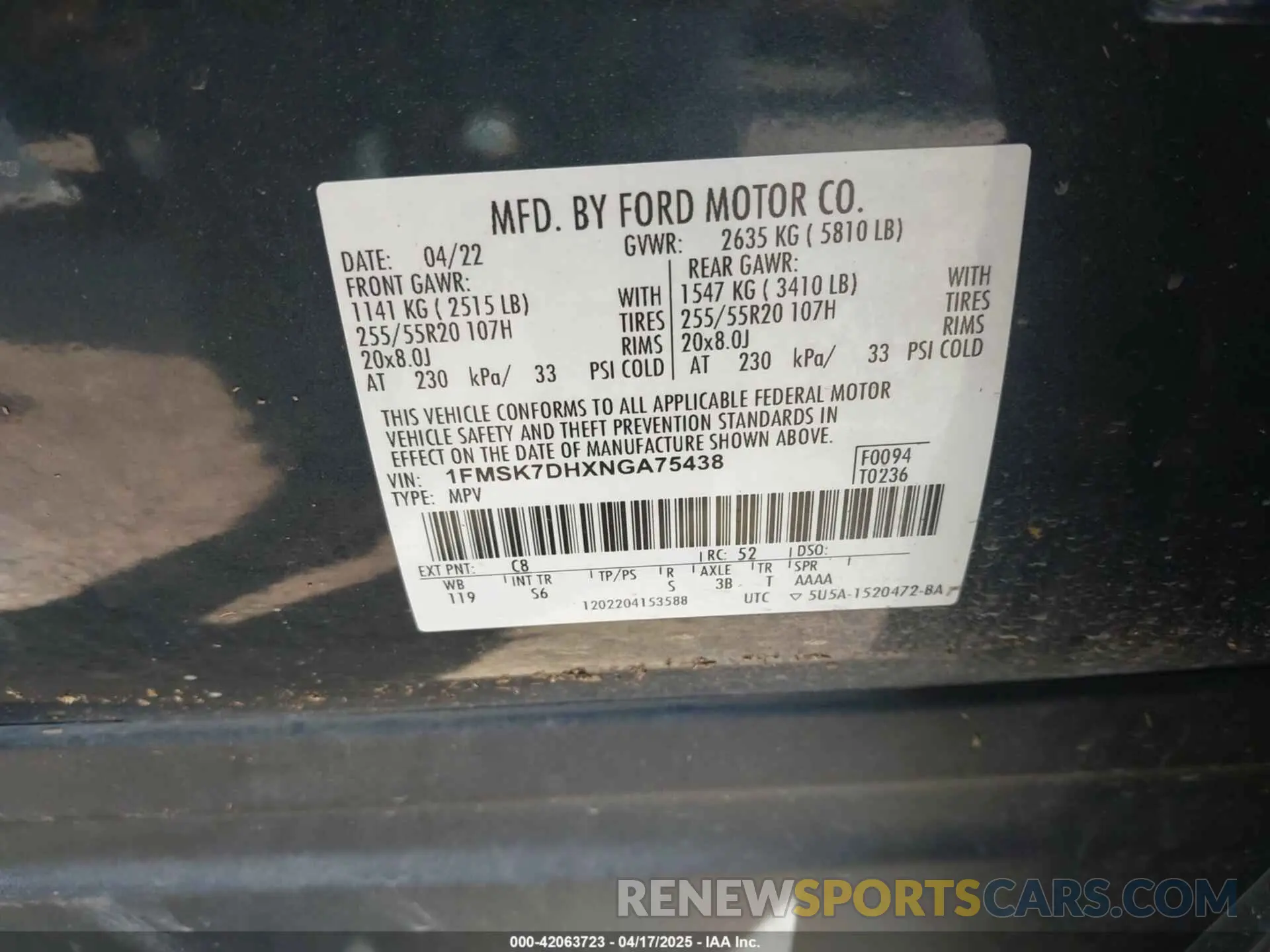 9 Photograph of a damaged car 1FMSK7DHXNGA75438 FORD EXPLORER 2022