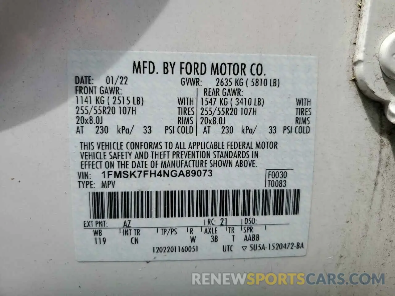 13 Фотография поврежденного автомобиля 1FMSK7FH4NGA89073 FORD EXPLORER 2022
