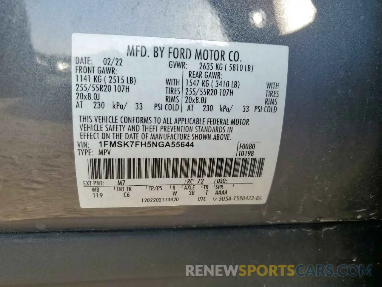 15 Photograph of a damaged car 1FMSK7FH5NGA55644 FORD EXPLORER 2022