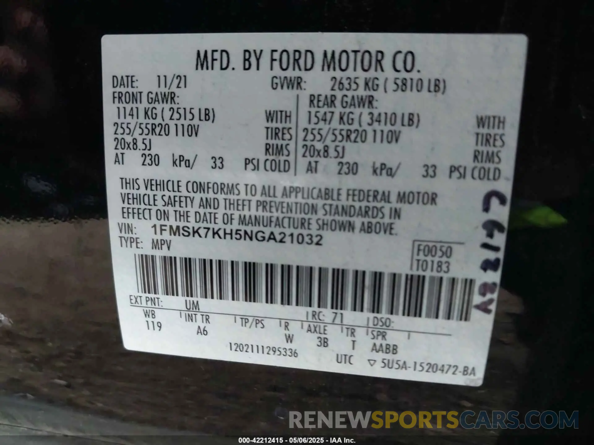 9 Photograph of a damaged car 1FMSK7KH5NGA21032 FORD EXPLORER 2022