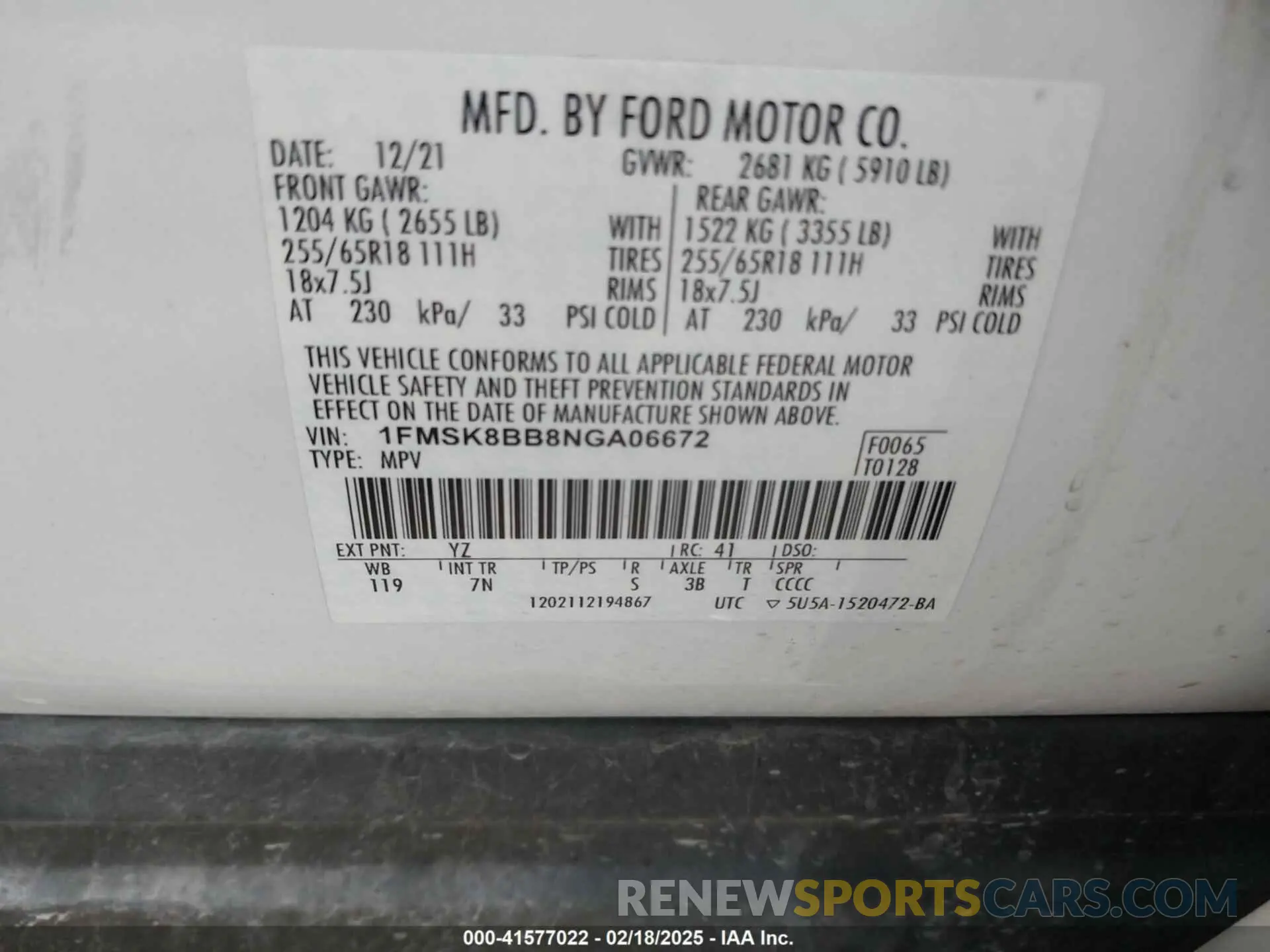 9 Фотография поврежденного автомобиля 1FMSK8BB8NGA06672 FORD EXPLORER 2022