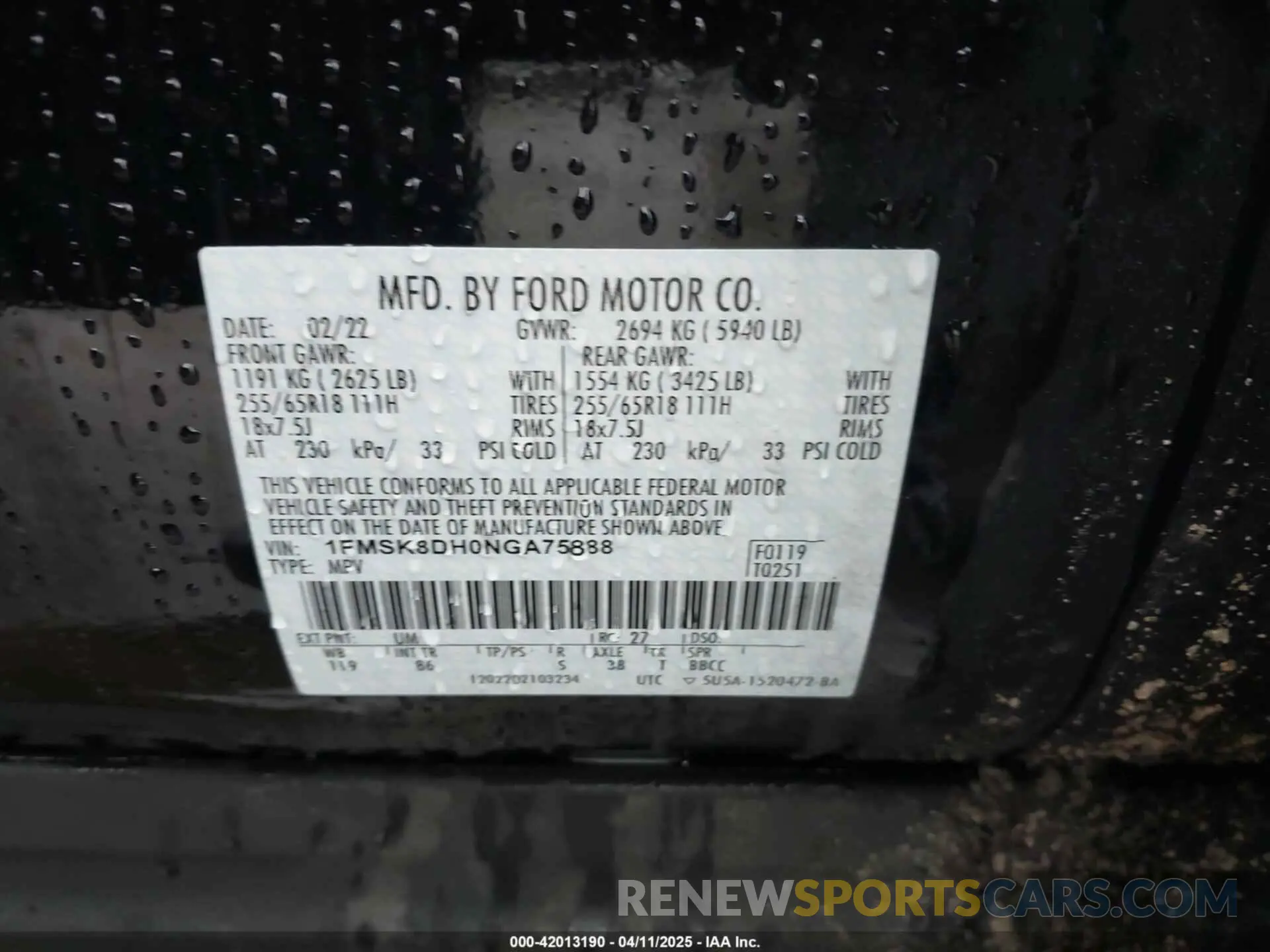9 Фотография поврежденного автомобиля 1FMSK8DH0NGA75888 FORD EXPLORER 2022