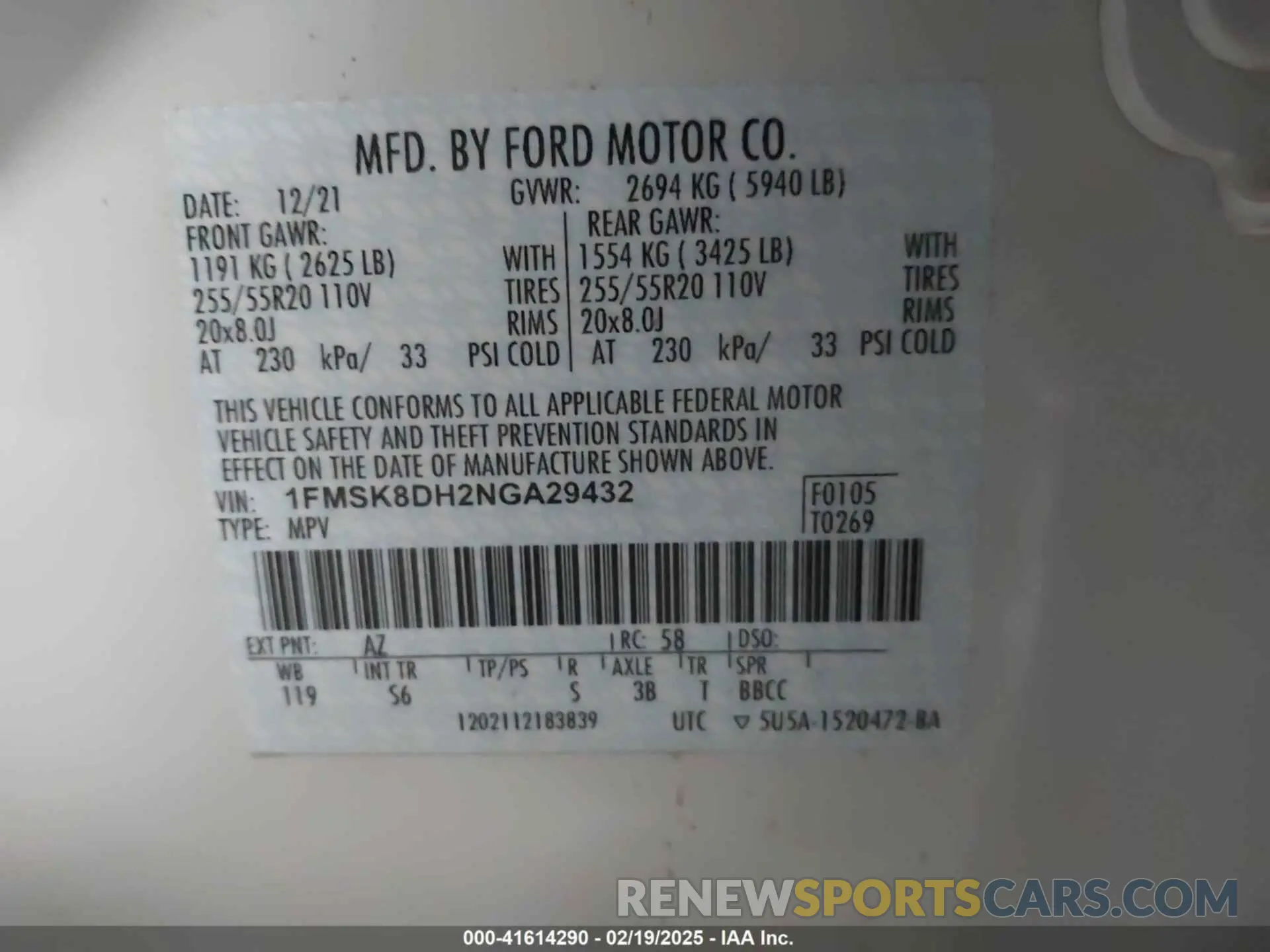 9 Photograph of a damaged car 1FMSK8DH2NGA29432 FORD EXPLORER 2022