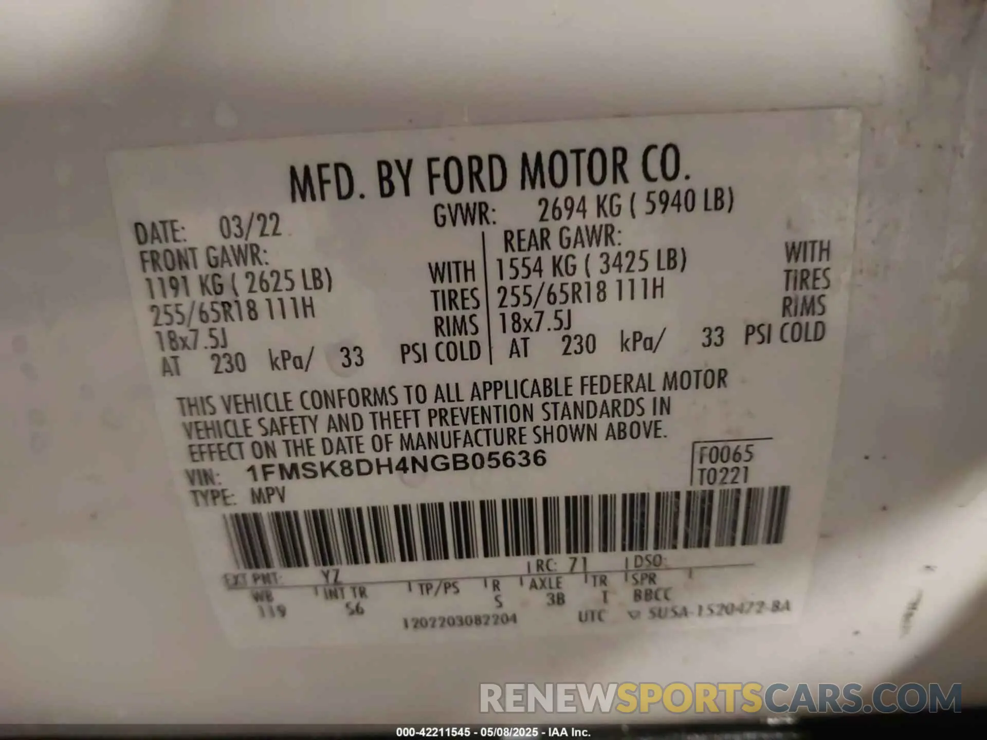 9 Фотография поврежденного автомобиля 1FMSK8DH4NGB05636 FORD EXPLORER 2022