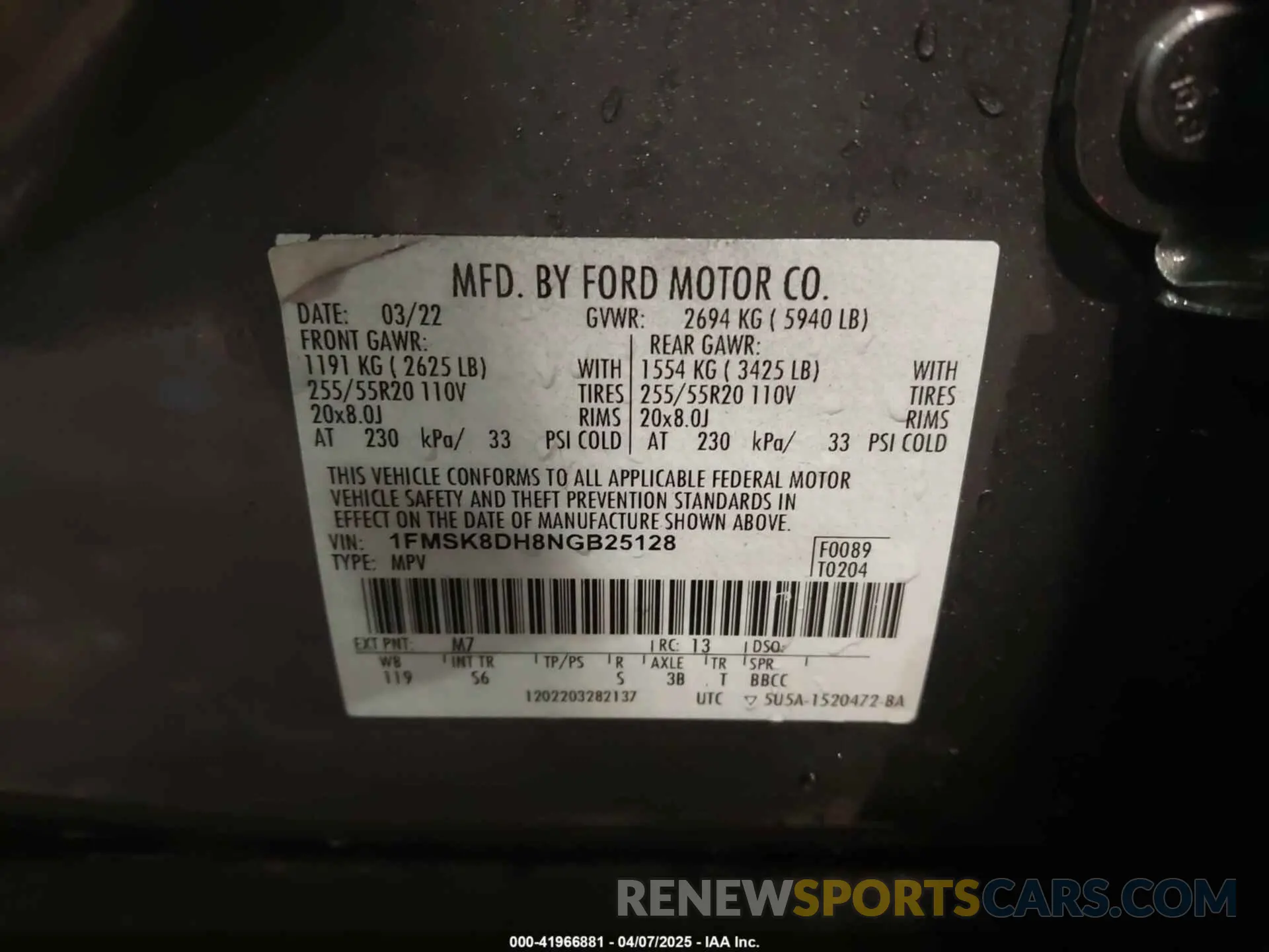 9 Photograph of a damaged car 1FMSK8DH8NGB25128 FORD EXPLORER 2022