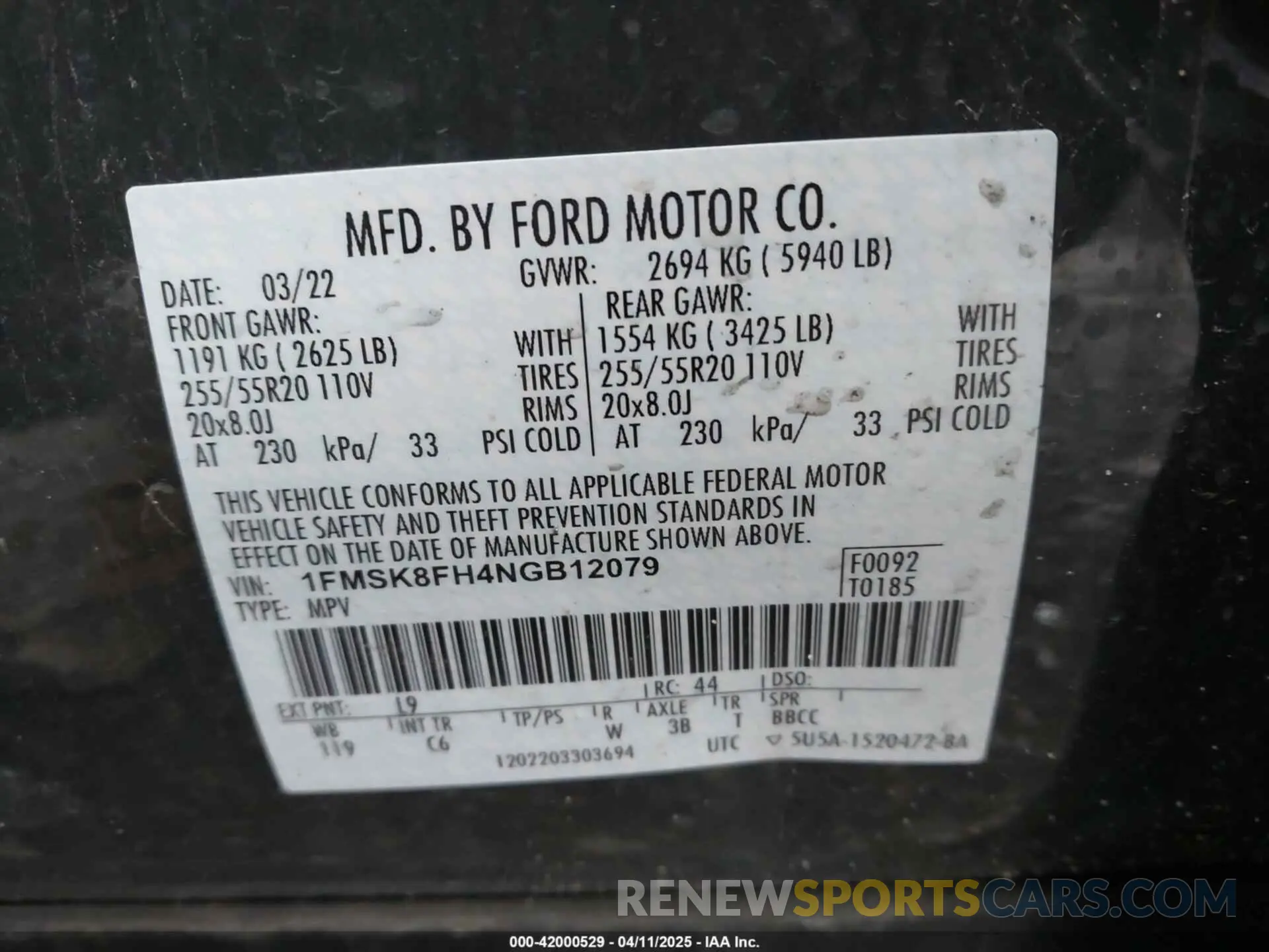 9 Фотография поврежденного автомобиля 1FMSK8FH4NGB12079 FORD EXPLORER 2022