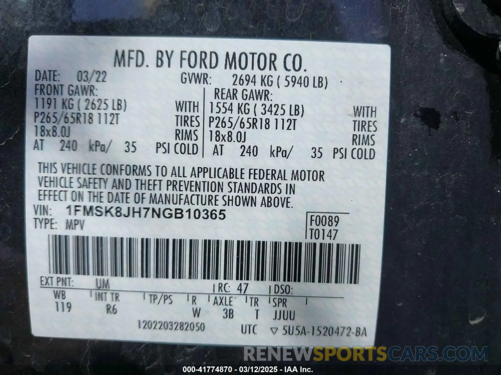 9 Фотография поврежденного автомобиля 1FMSK8JH7NGB10365 FORD EXPLORER 2022