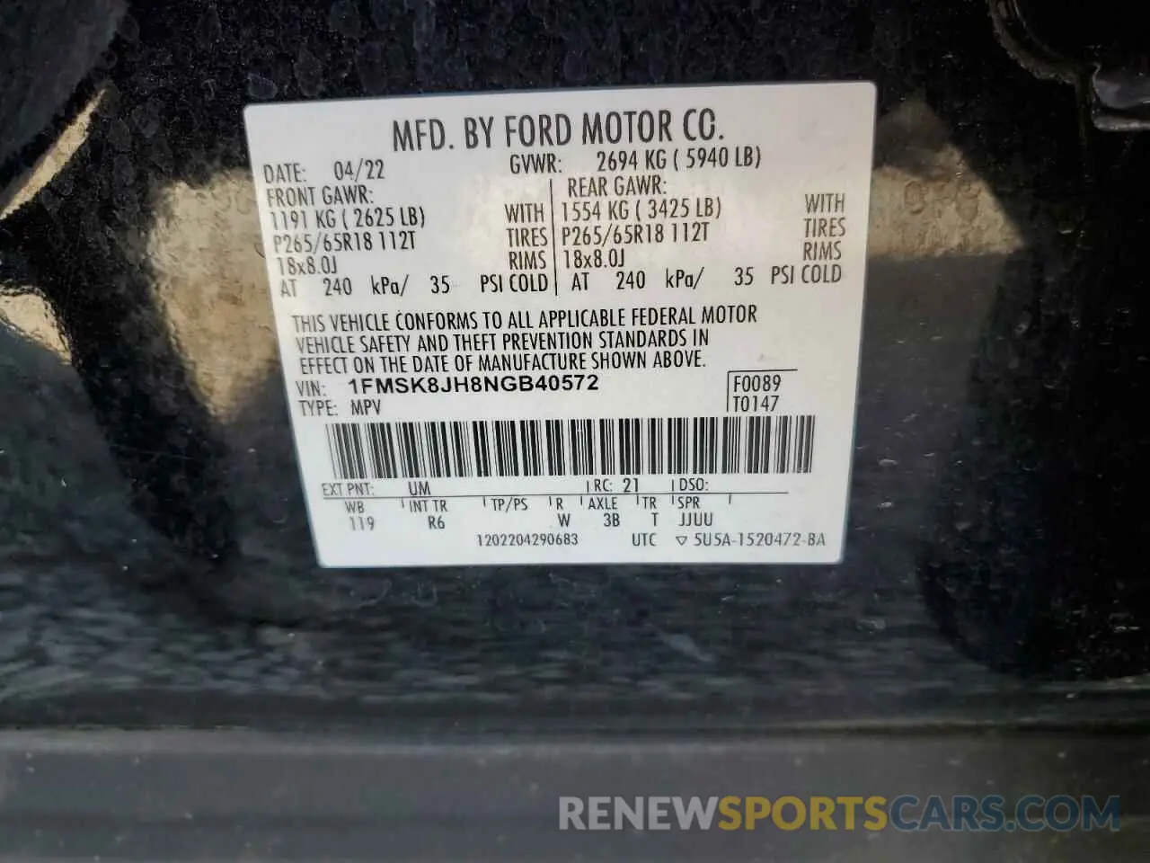 13 Фотография поврежденного автомобиля 1FMSK8JH8NGB40572 FORD EXPLORER 2022