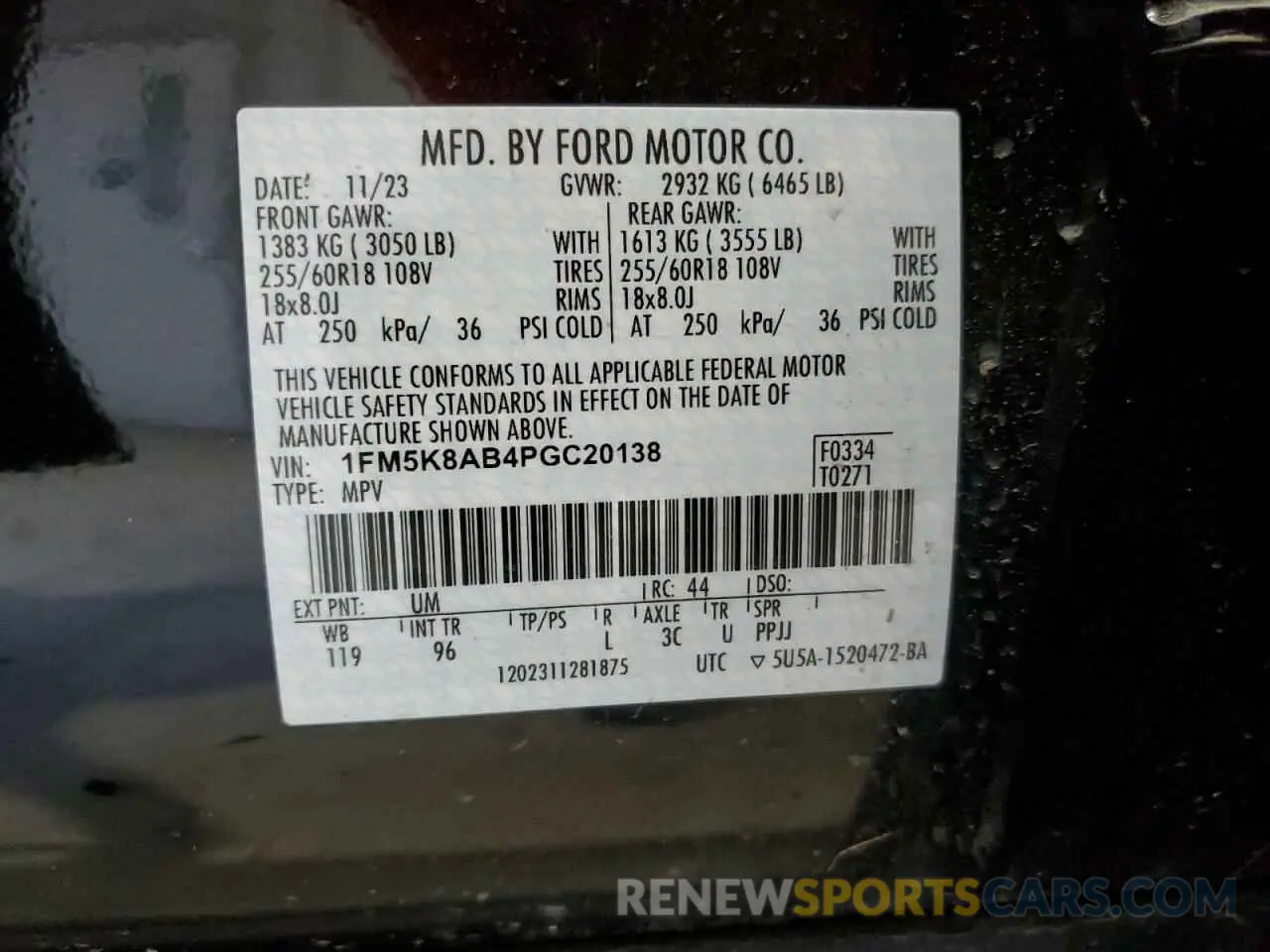 13 Photograph of a damaged car 1FM5K8AB4PGC20138 FORD EXPLORER 2023