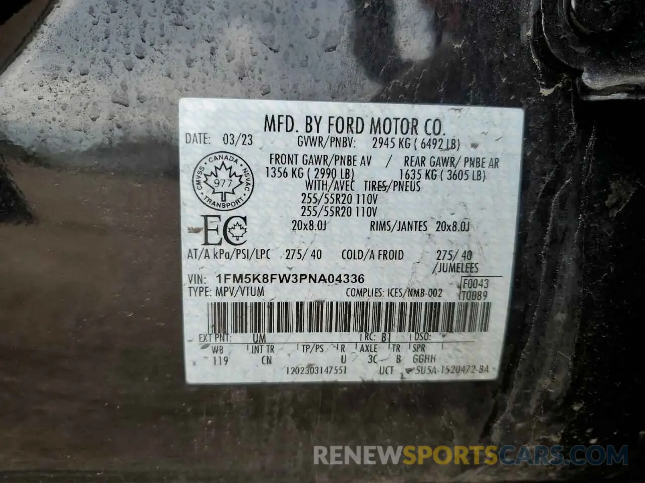 13 Фотография поврежденного автомобиля 1FM5K8FW3PNA04336 FORD EXPLORER 2023