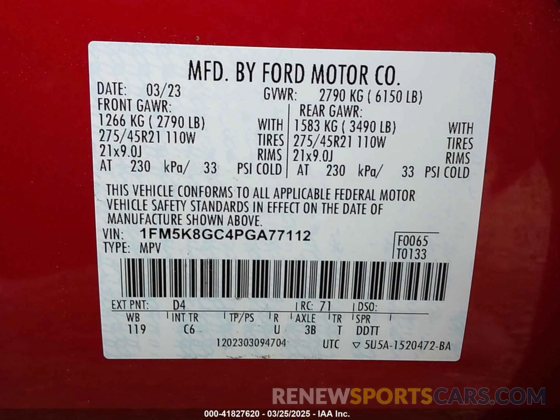 9 Фотография поврежденного автомобиля 1FM5K8GC4PGA77112 FORD EXPLORER 2023