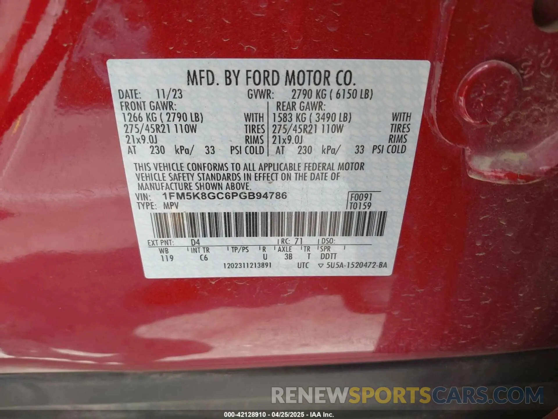 9 Фотография поврежденного автомобиля 1FM5K8GC6PGB94786 FORD EXPLORER 2023