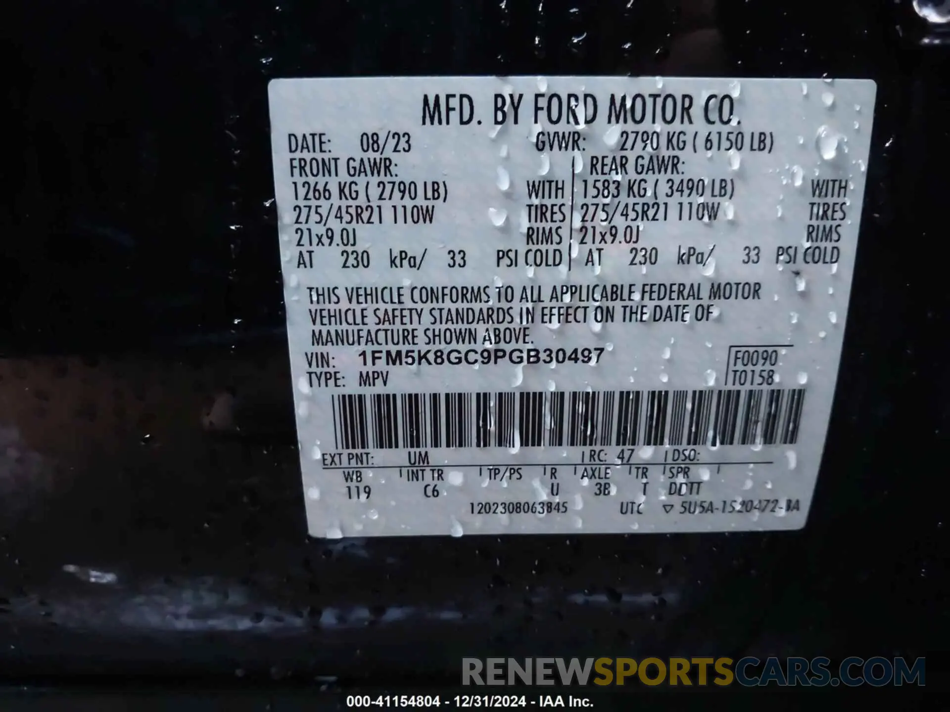 9 Photograph of a damaged car 1FM5K8GC9PGB30497 FORD EXPLORER 2023