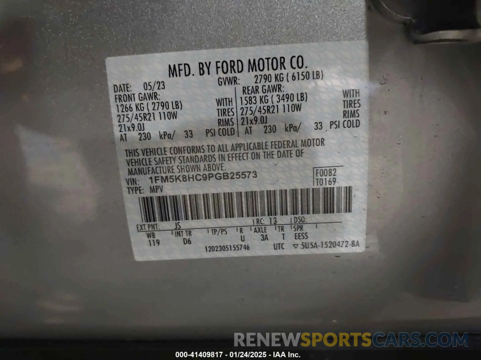 9 Photograph of a damaged car 1FM5K8HC9PGB25573 FORD EXPLORER 2023