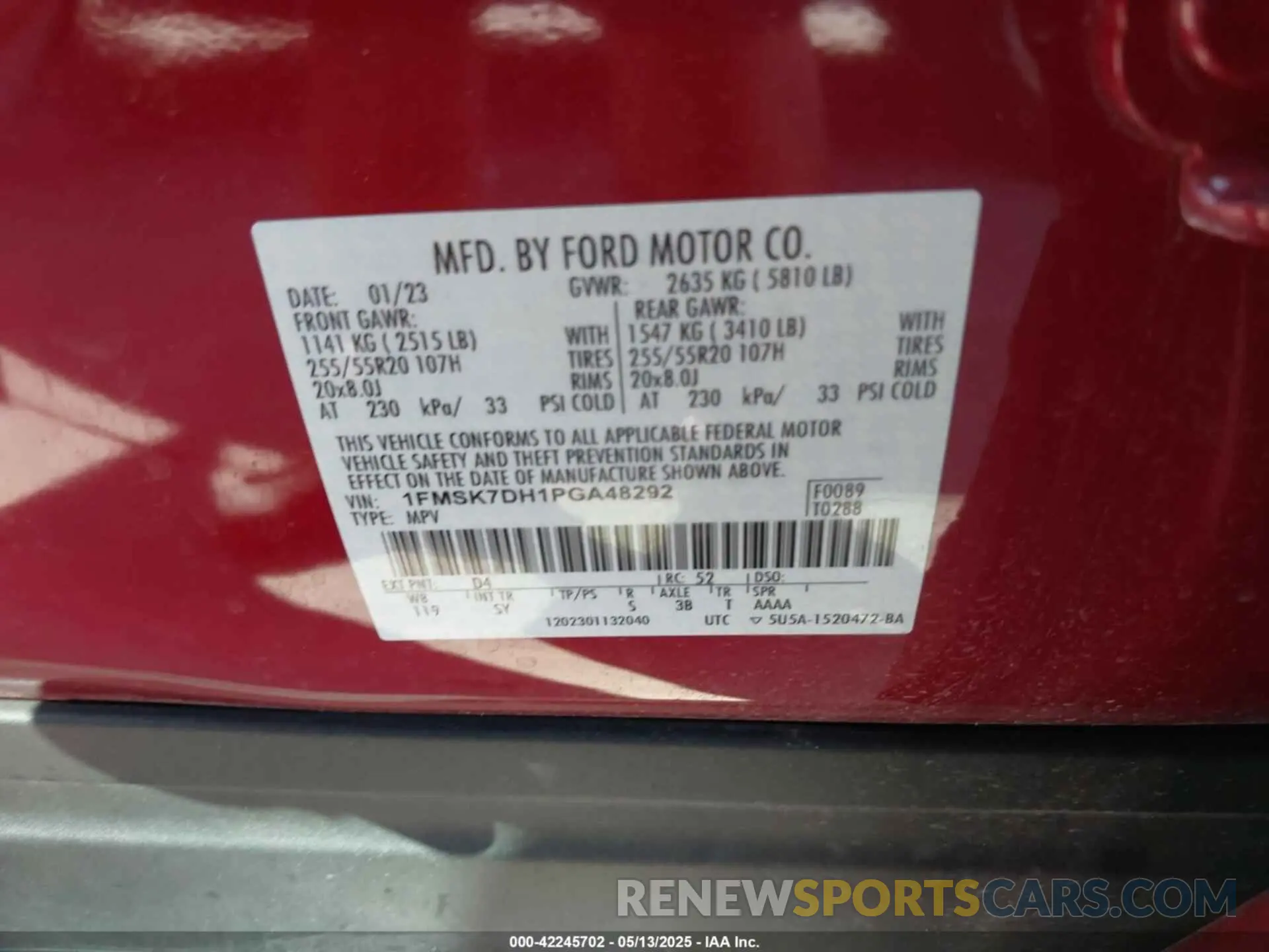 9 Photograph of a damaged car 1FMSK7DH1PGA48292 FORD EXPLORER 2023