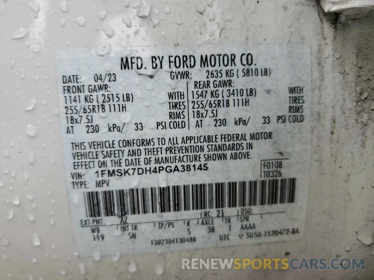 14 Фотография поврежденного автомобиля 1FMSK7DH4PGA38145 FORD EXPLORER 2023