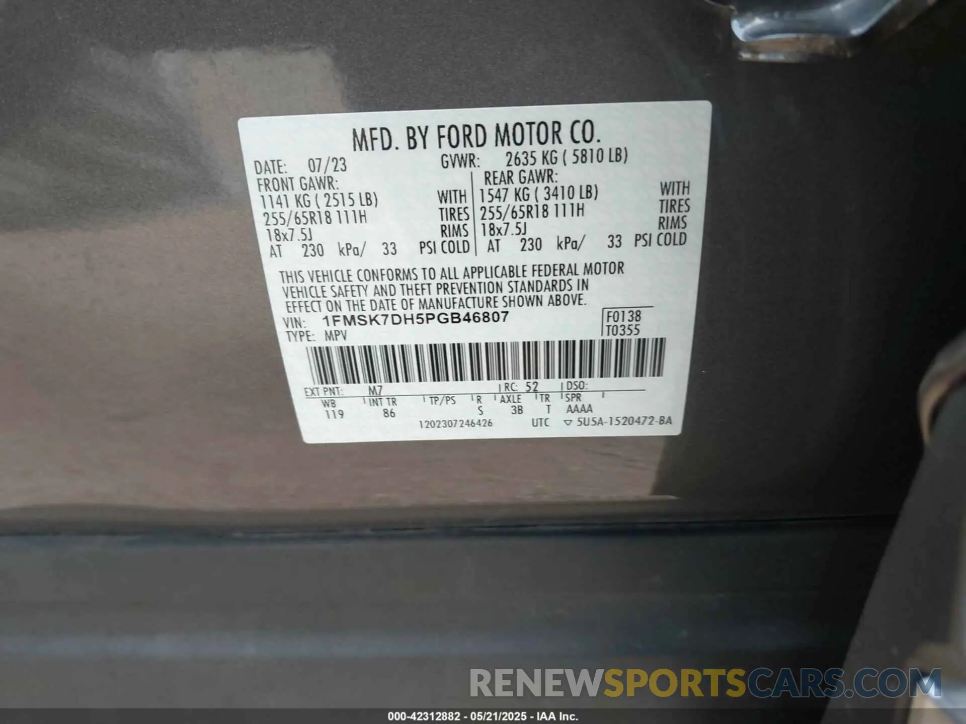 9 Photograph of a damaged car 1FMSK7DH5PGB46807 FORD EXPLORER 2023