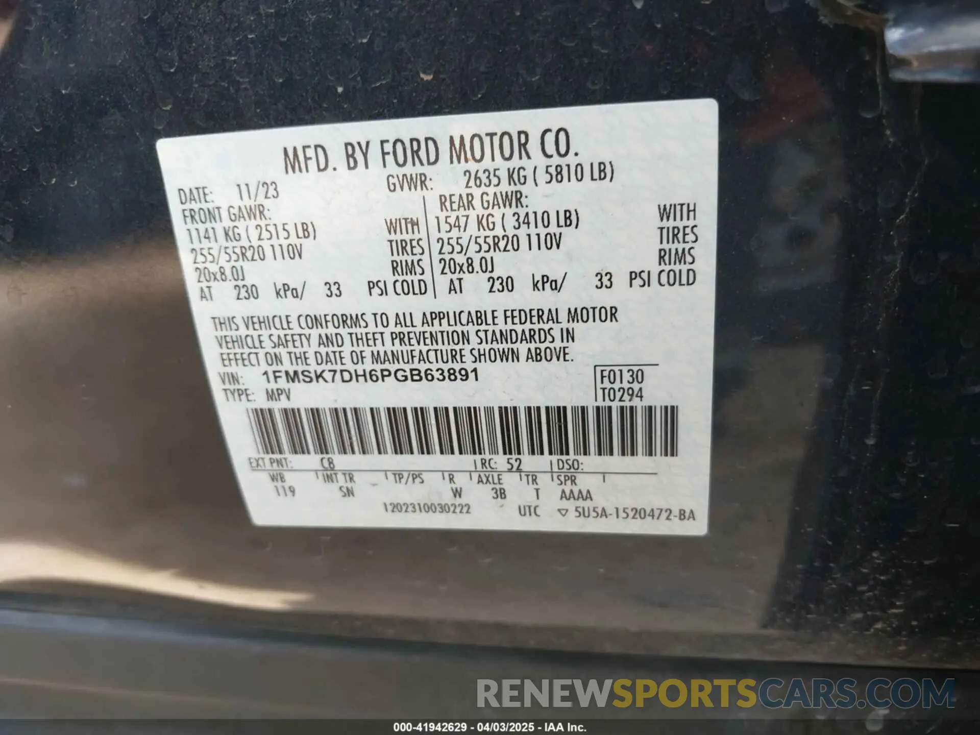 9 Photograph of a damaged car 1FMSK7DH6PGB63891 FORD EXPLORER 2023
