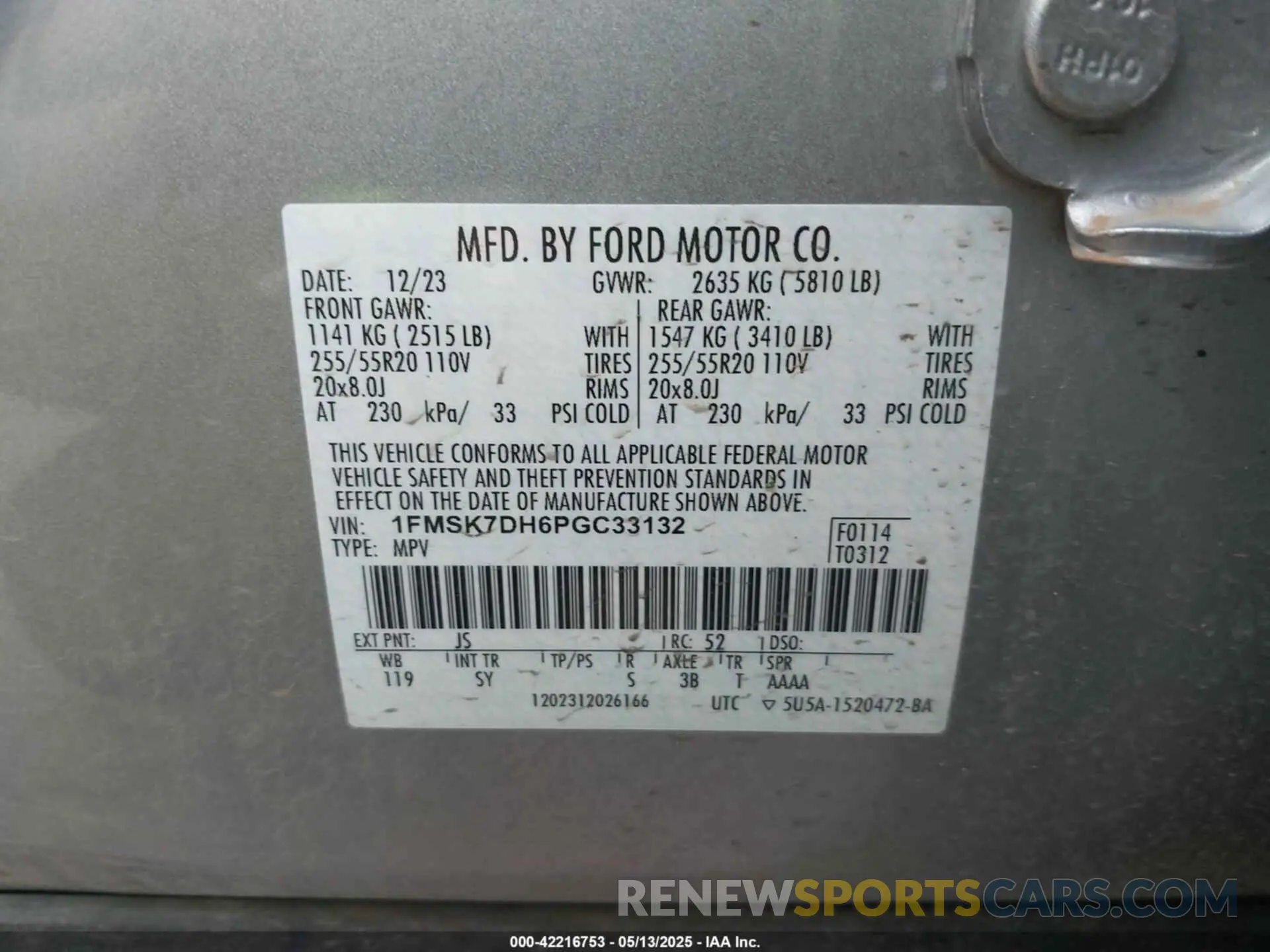 9 Фотография поврежденного автомобиля 1FMSK7DH6PGC33132 FORD EXPLORER 2023