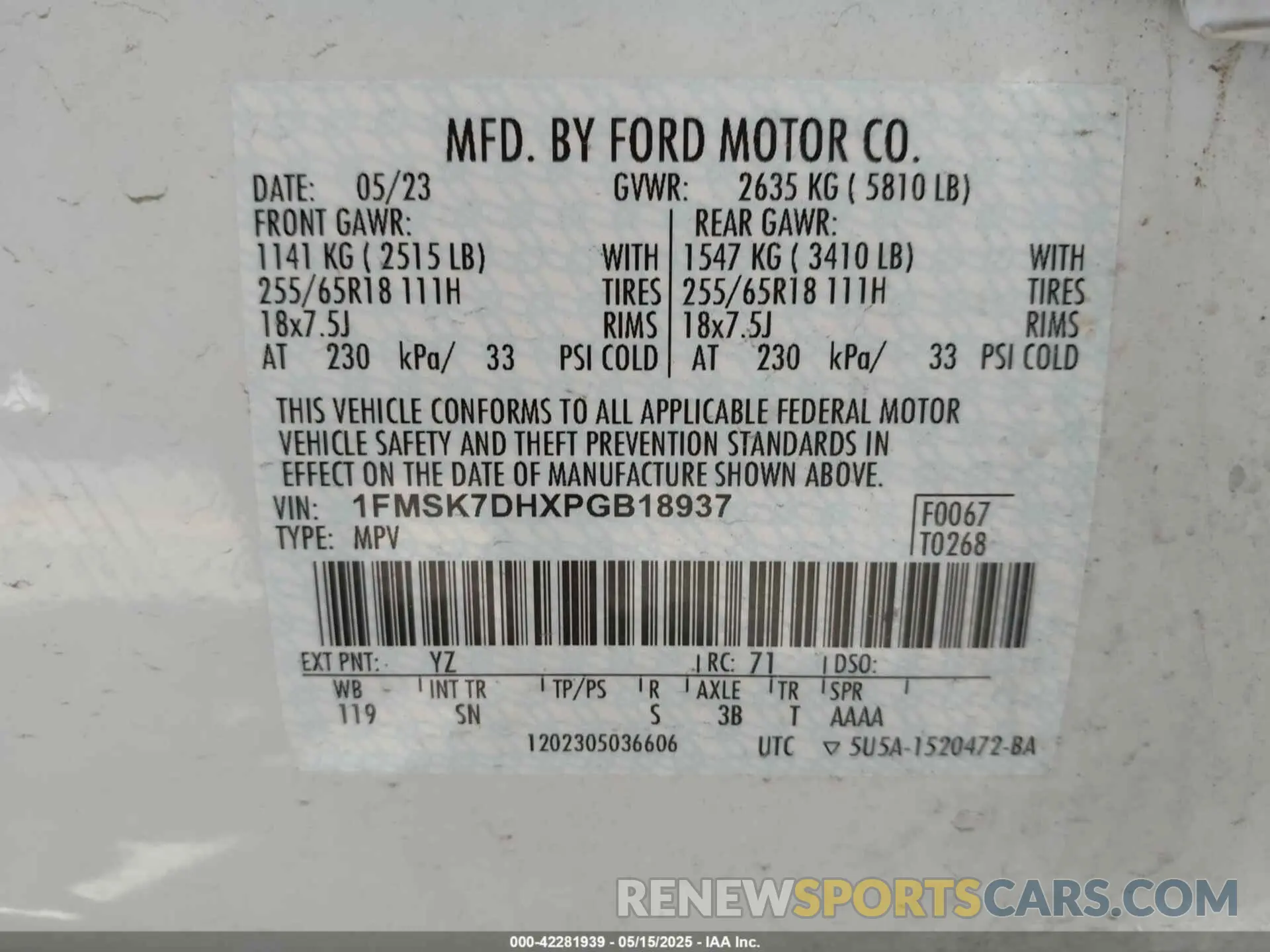 9 Photograph of a damaged car 1FMSK7DHXPGB18937 FORD EXPLORER 2023