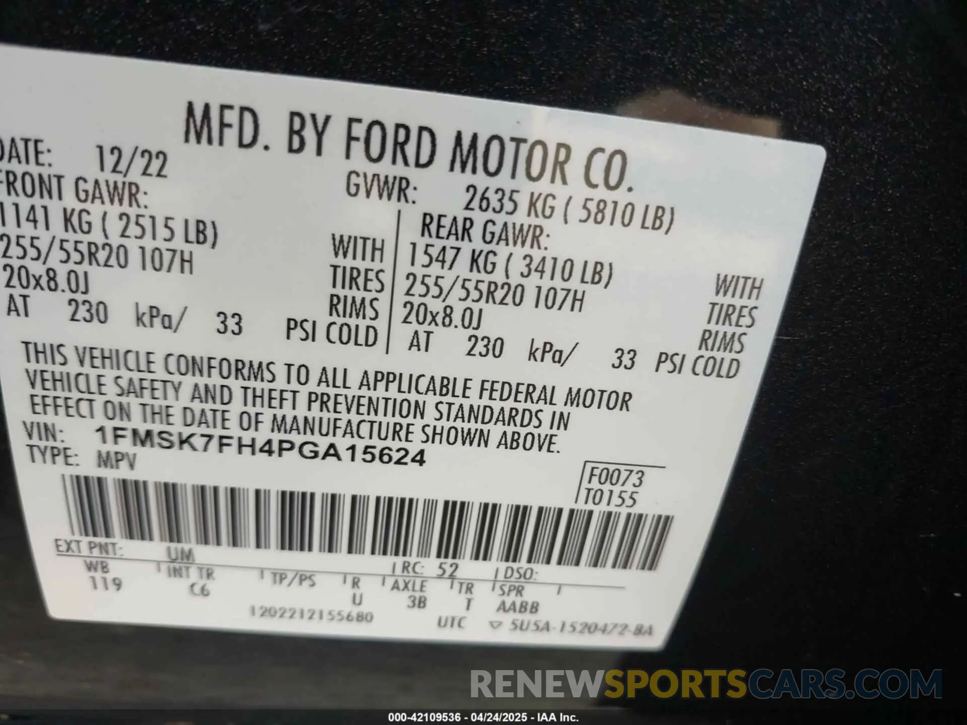 9 Фотография поврежденного автомобиля 1FMSK7FH4PGA15624 FORD EXPLORER 2023
