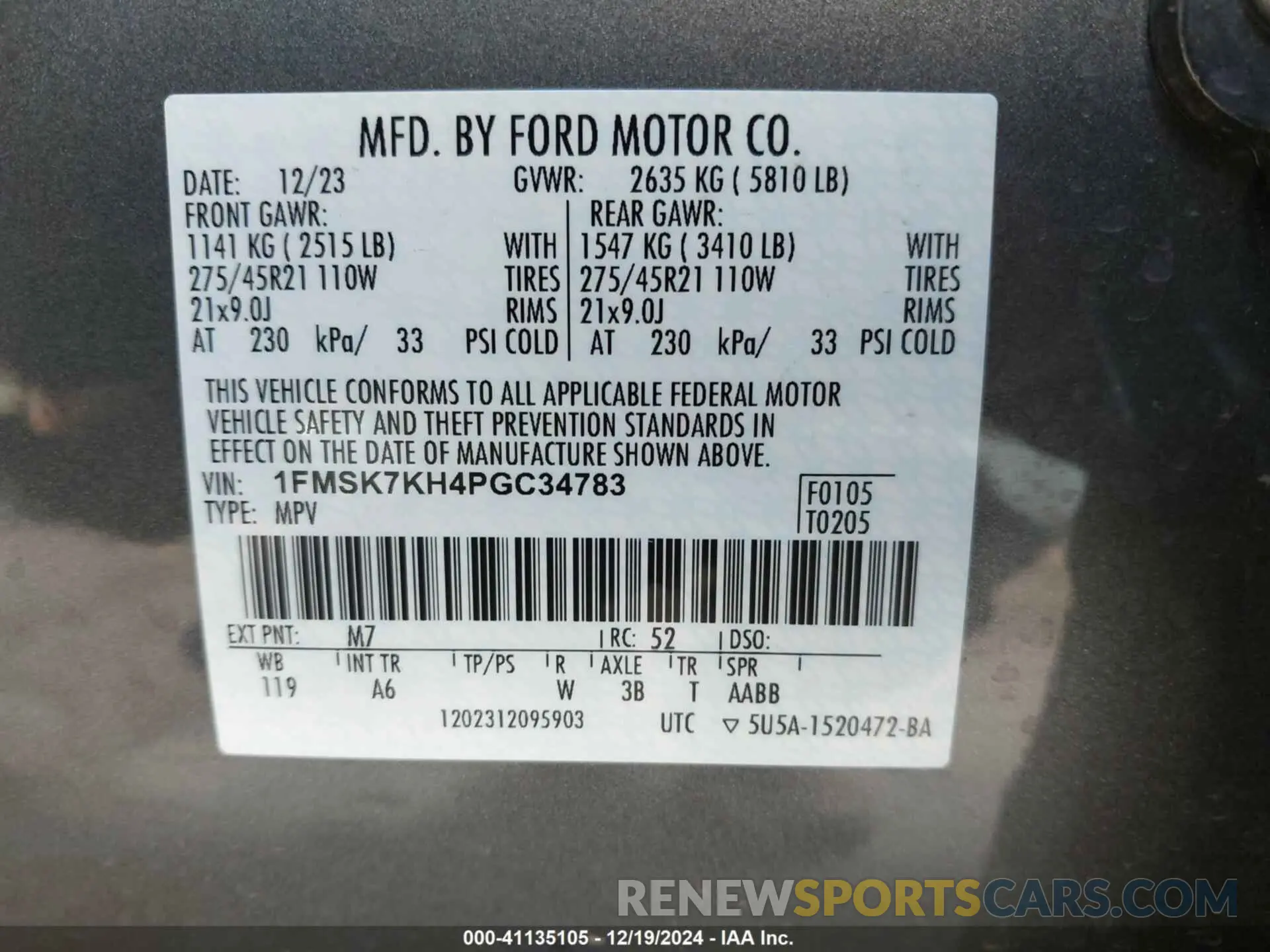9 Фотография поврежденного автомобиля 1FMSK7KH4PGC34783 FORD EXPLORER 2023