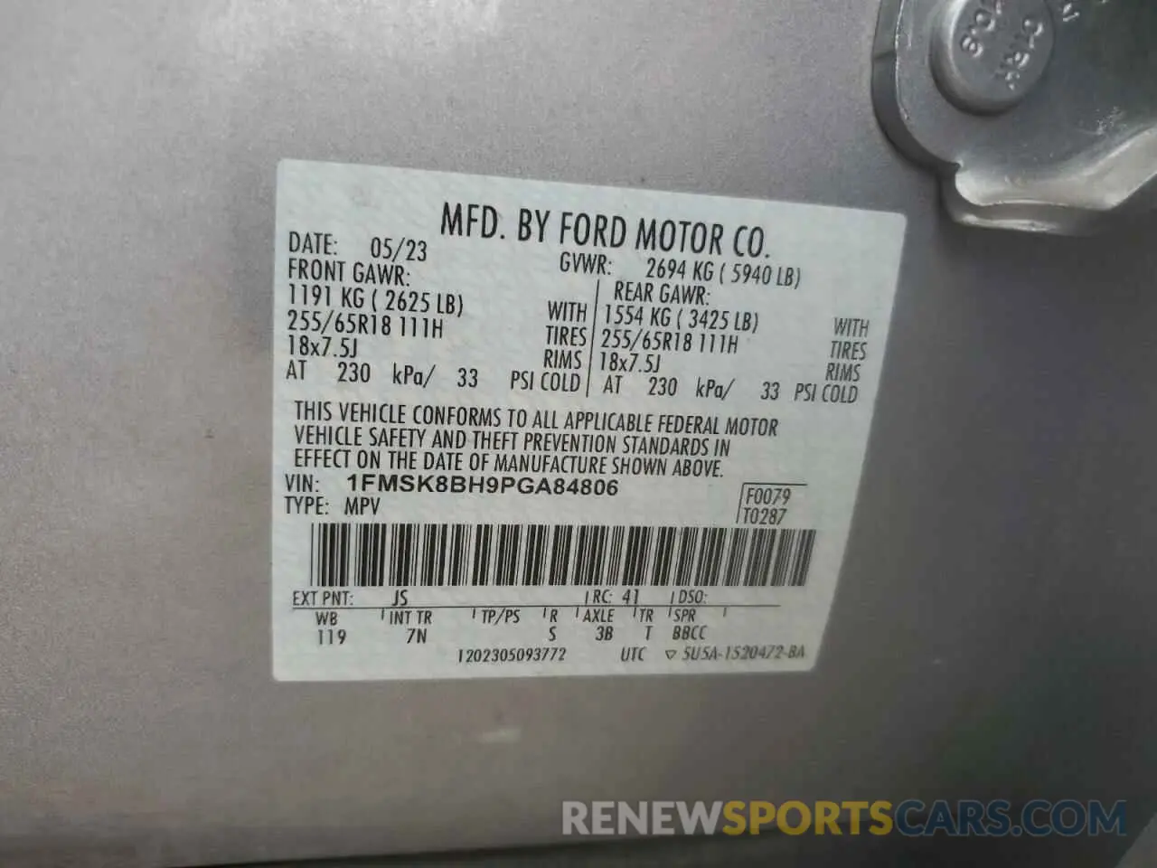 13 Фотография поврежденного автомобиля 1FMSK8BH9PGA84806 FORD EXPLORER 2023