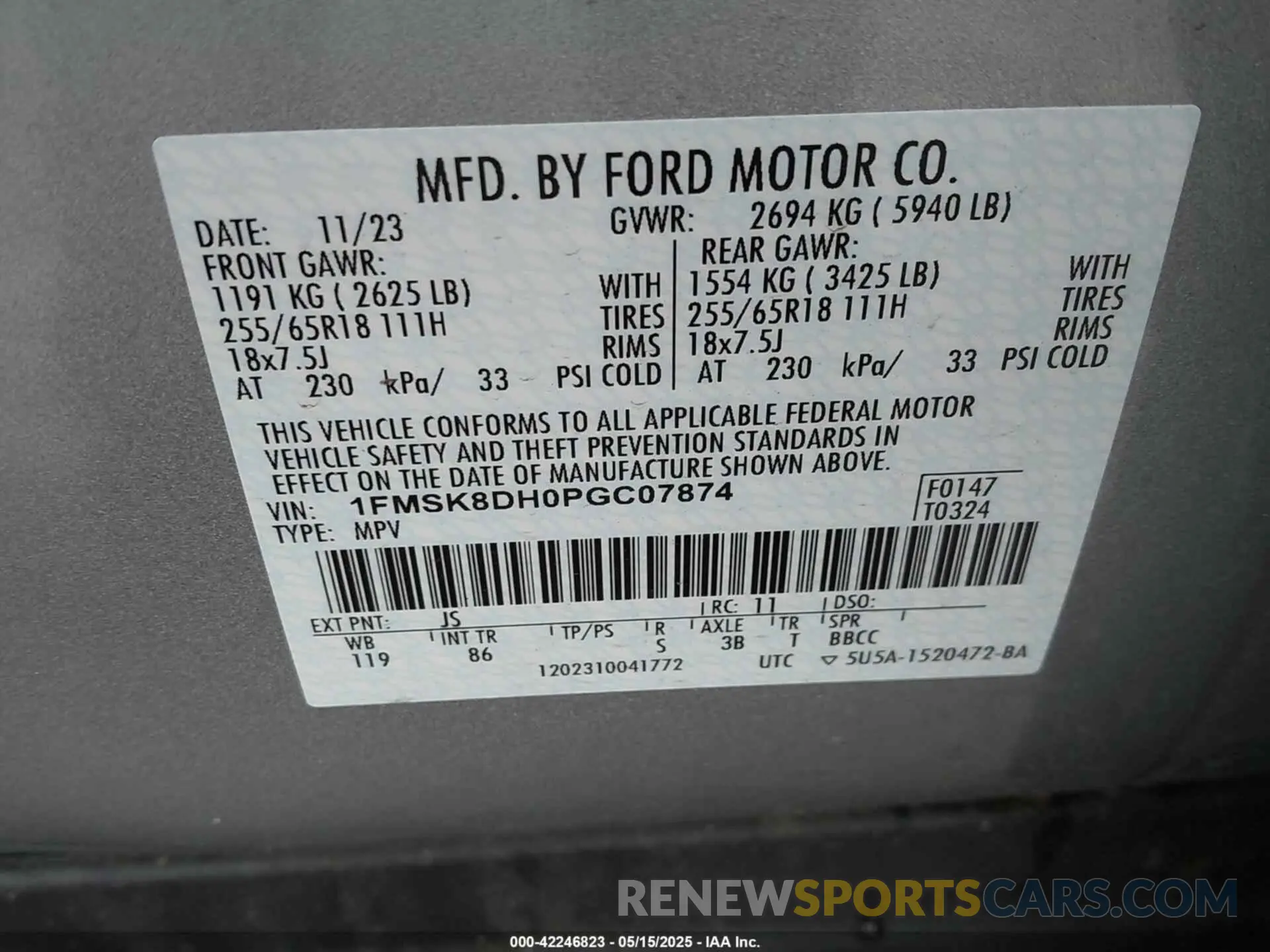 9 Photograph of a damaged car 1FMSK8DH0PGC07874 FORD EXPLORER 2023