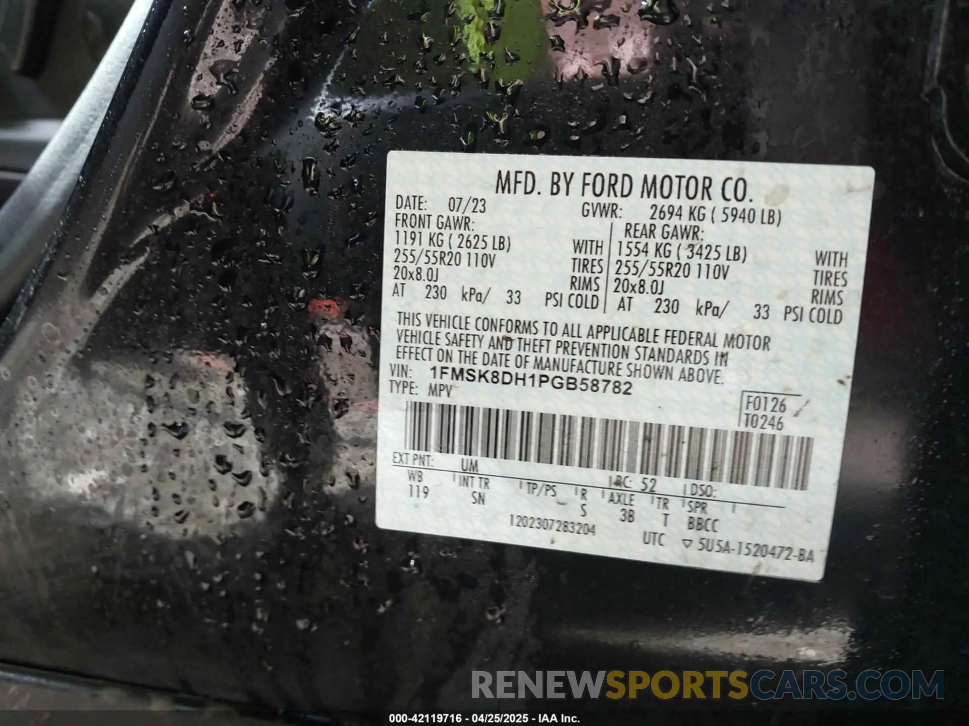 9 Photograph of a damaged car 1FMSK8DH1PGB58782 FORD EXPLORER 2023