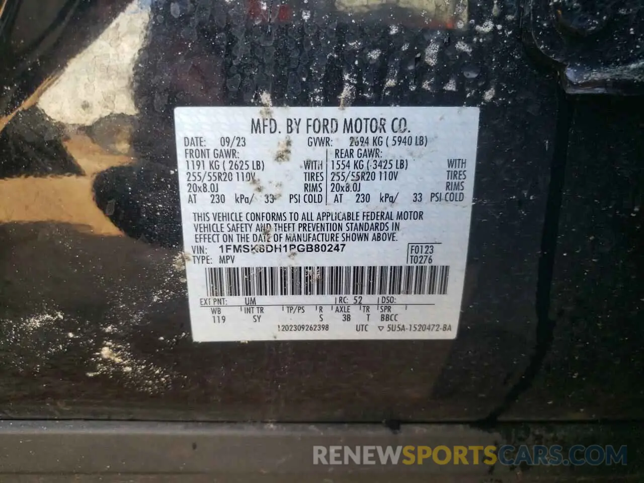 13 Photograph of a damaged car 1FMSK8DH1PGB80247 FORD EXPLORER 2023