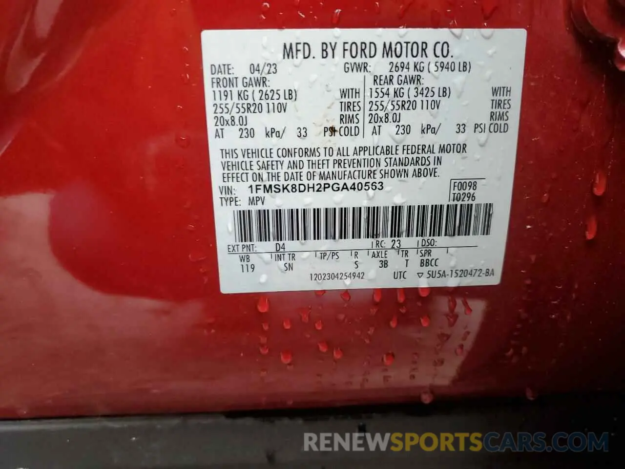 15 Фотография поврежденного автомобиля 1FMSK8DH2PGA40563 FORD EXPLORER 2023