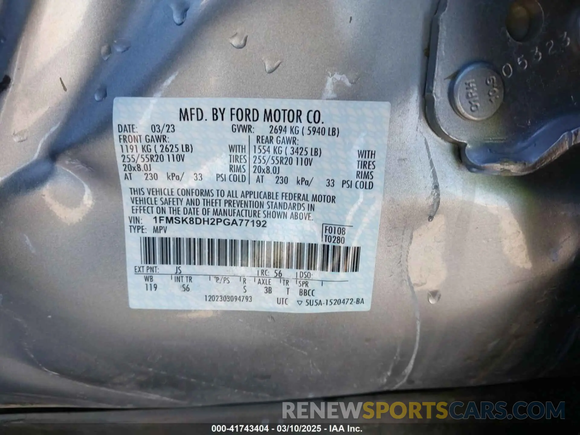 9 Фотография поврежденного автомобиля 1FMSK8DH2PGA77192 FORD EXPLORER 2023