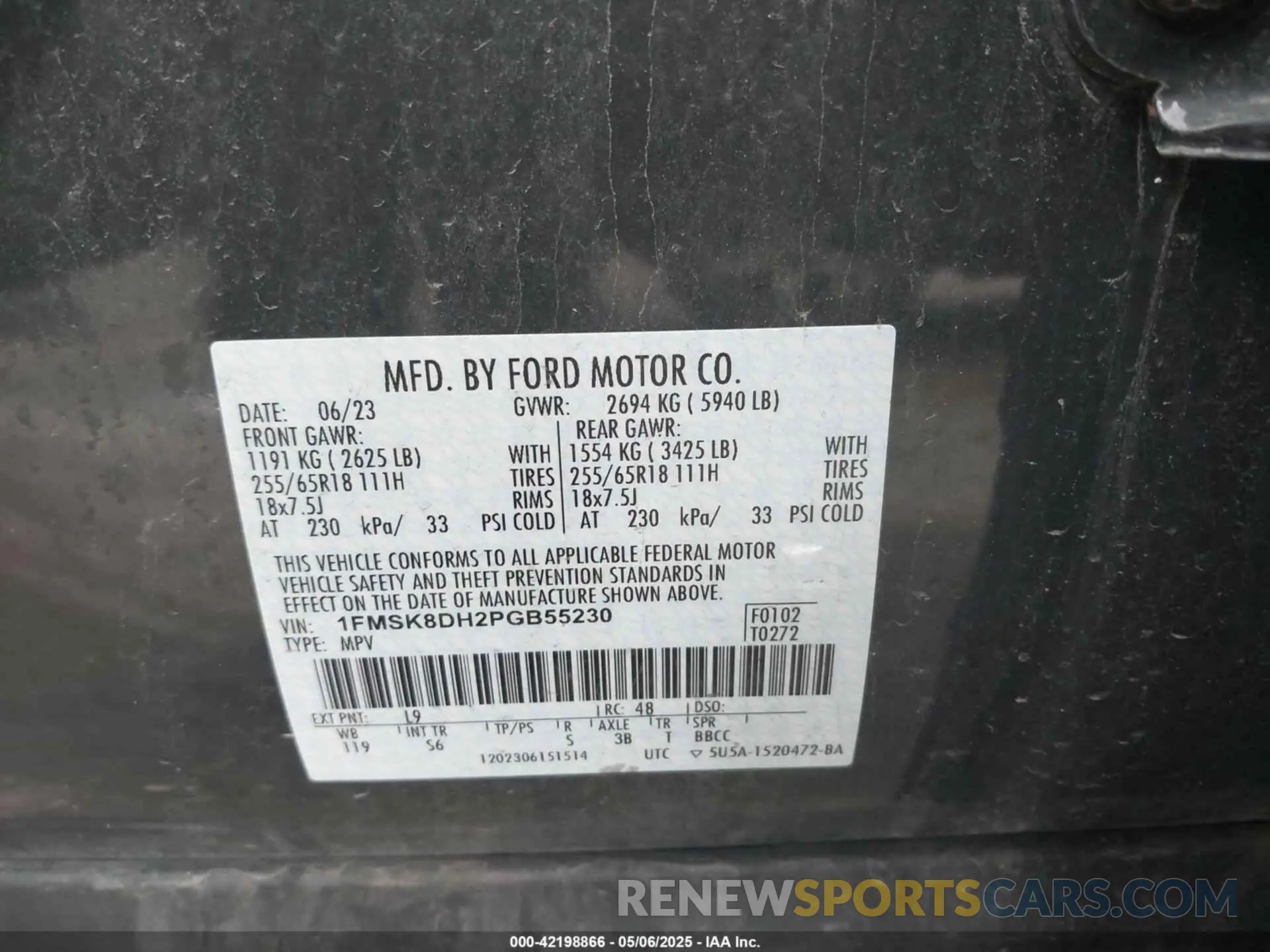 9 Photograph of a damaged car 1FMSK8DH2PGB55230 FORD EXPLORER 2023
