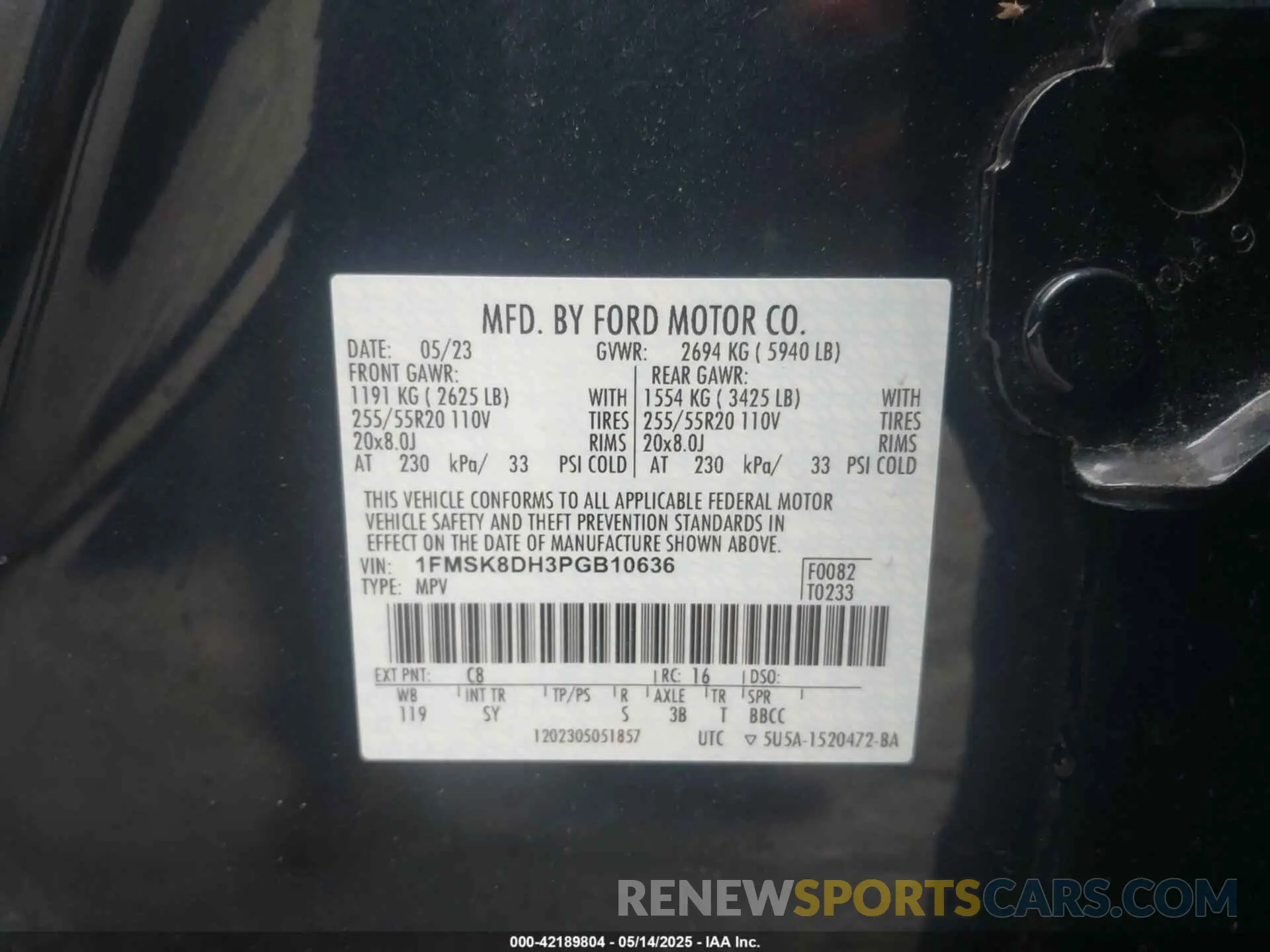9 Photograph of a damaged car 1FMSK8DH3PGB10636 FORD EXPLORER 2023