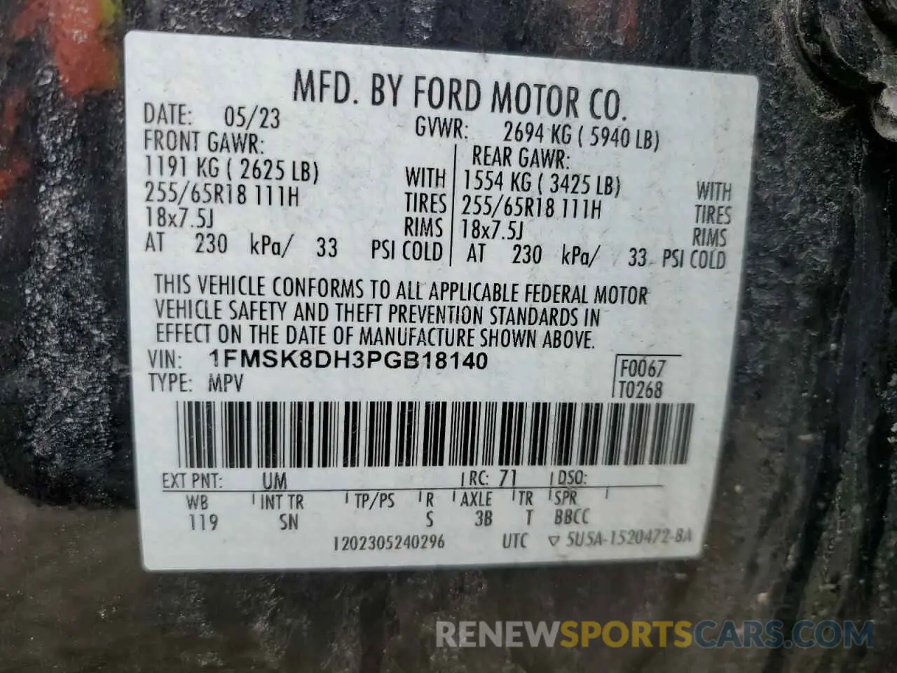 13 Фотография поврежденного автомобиля 1FMSK8DH3PGB18140 FORD EXPLORER 2023