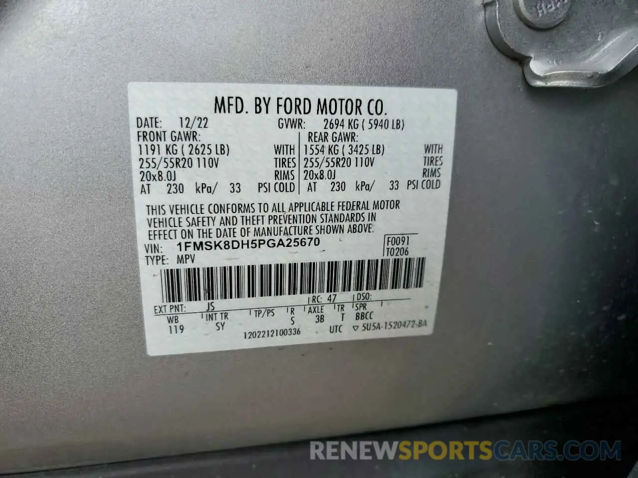 13 Фотография поврежденного автомобиля 1FMSK8DH5PGA25670 FORD EXPLORER 2023