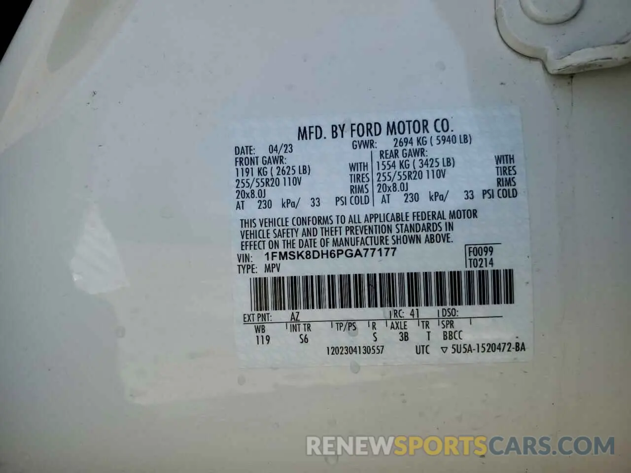 13 Фотография поврежденного автомобиля 1FMSK8DH6PGA77177 FORD EXPLORER 2023