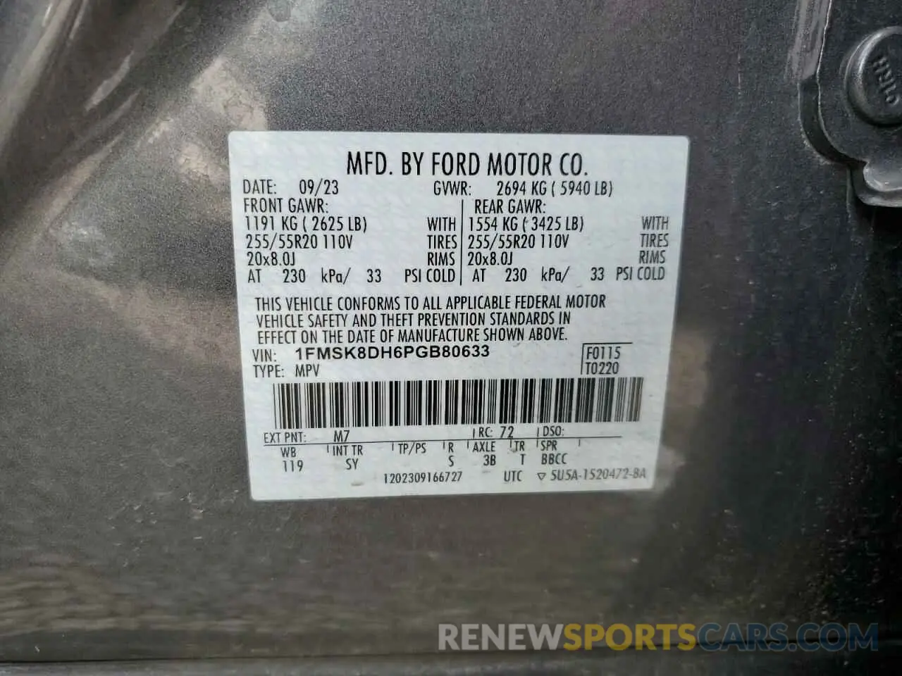 12 Photograph of a damaged car 1FMSK8DH6PGB80633 FORD EXPLORER 2023