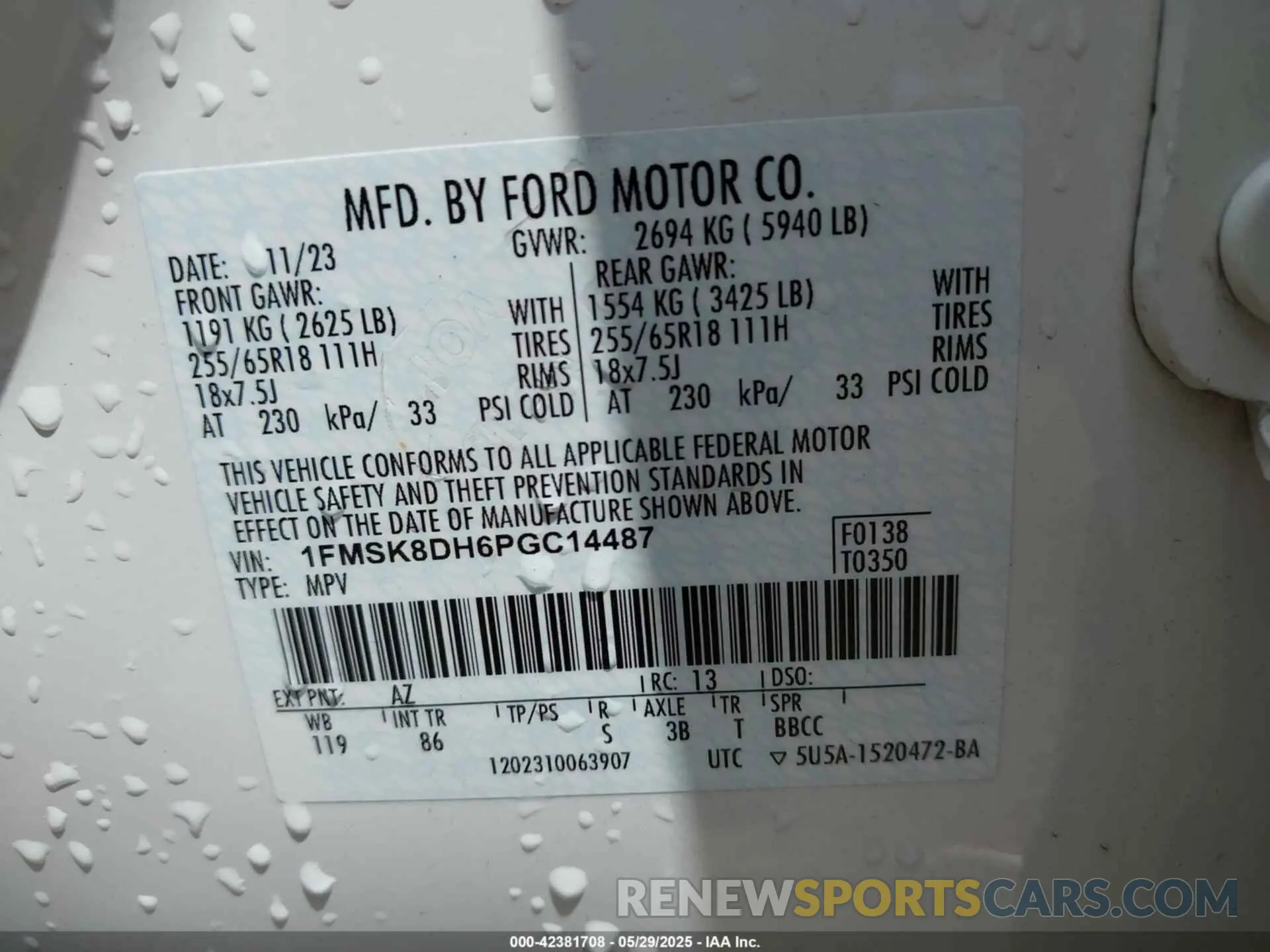9 Photograph of a damaged car 1FMSK8DH6PGC14487 FORD EXPLORER 2023