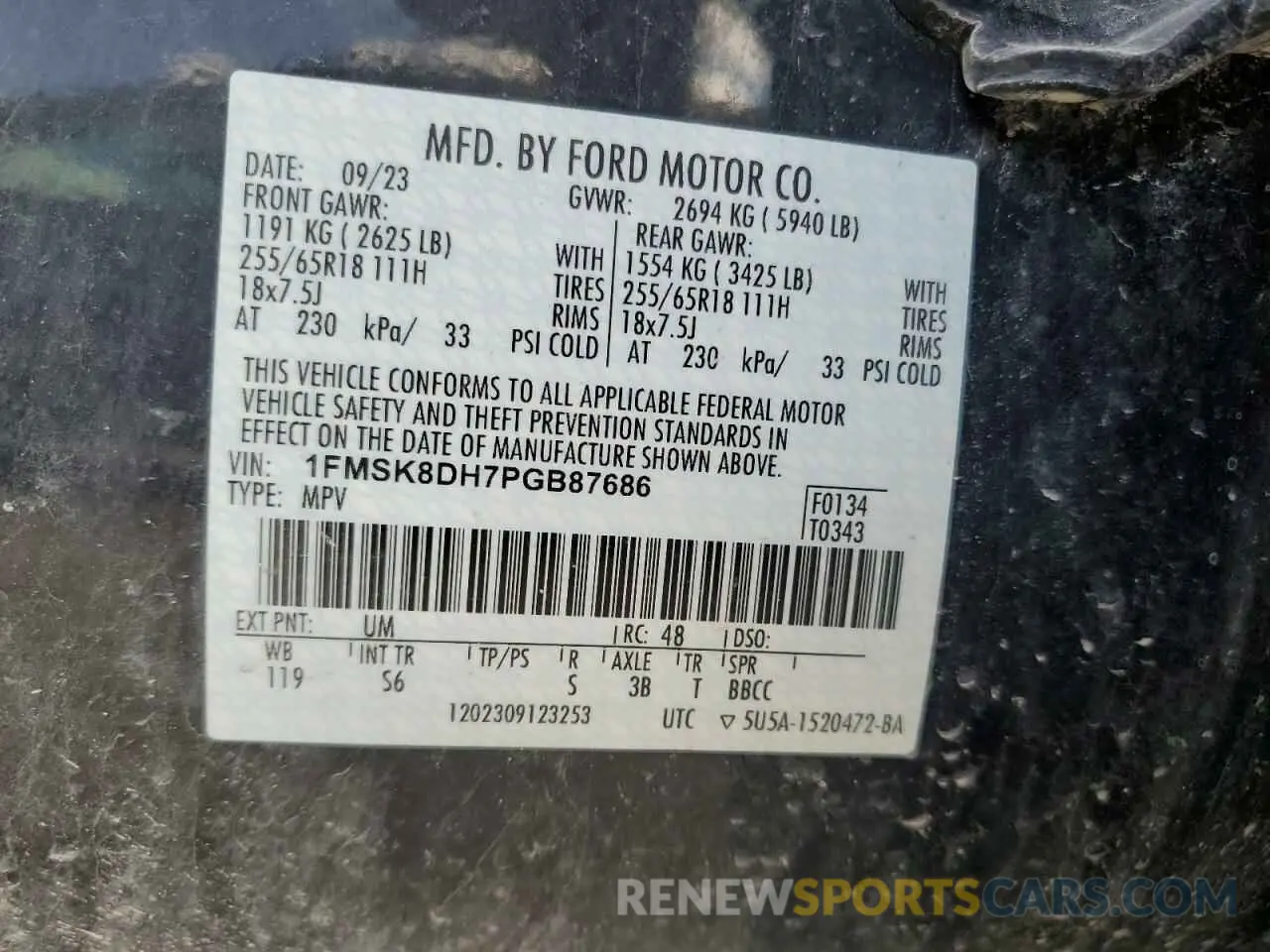 13 Фотография поврежденного автомобиля 1FMSK8DH7PGB87686 FORD EXPLORER 2023