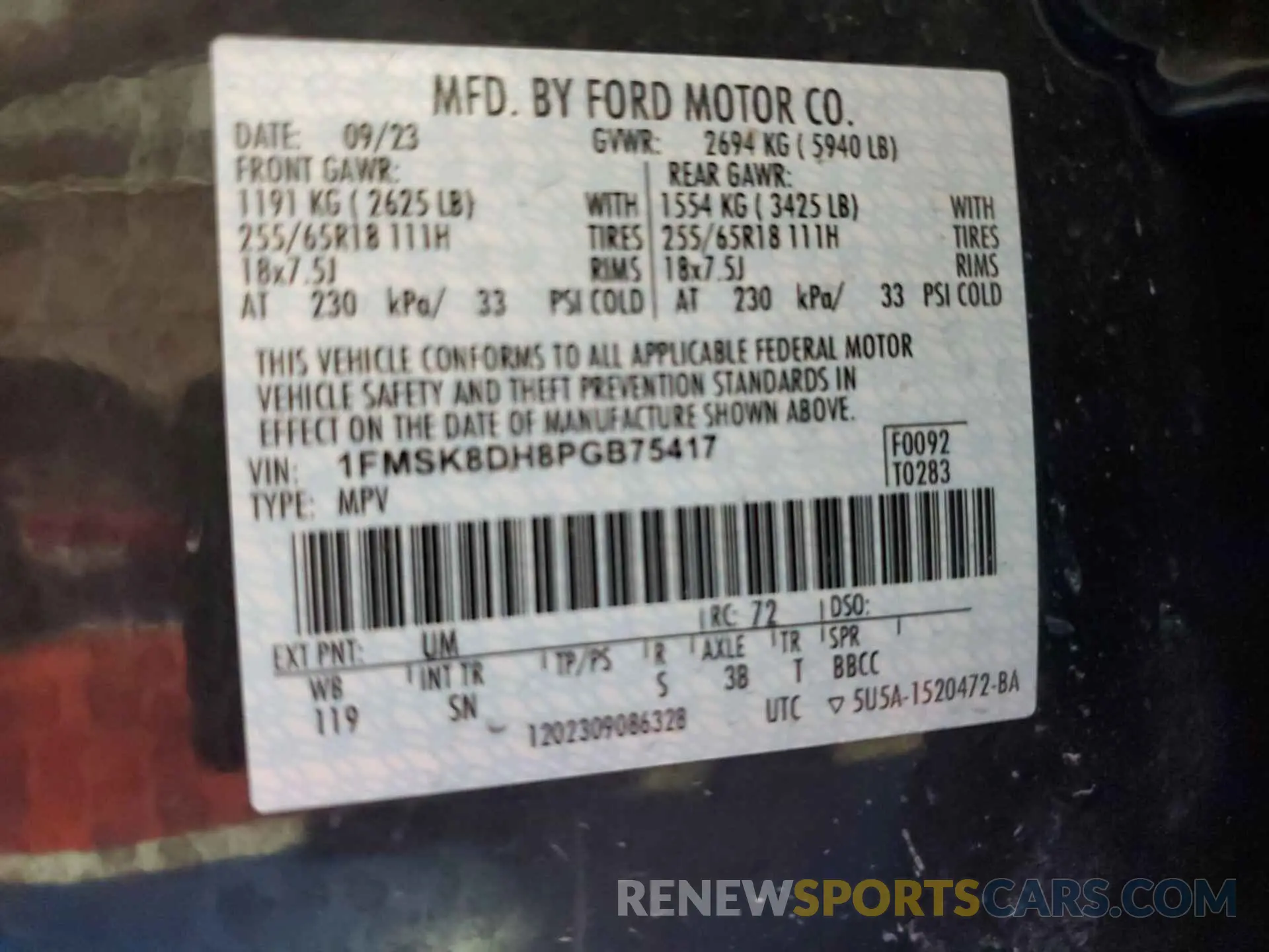 25 Photograph of a damaged car 1FMSK8DH8PGB75417 FORD EXPLORER 2023