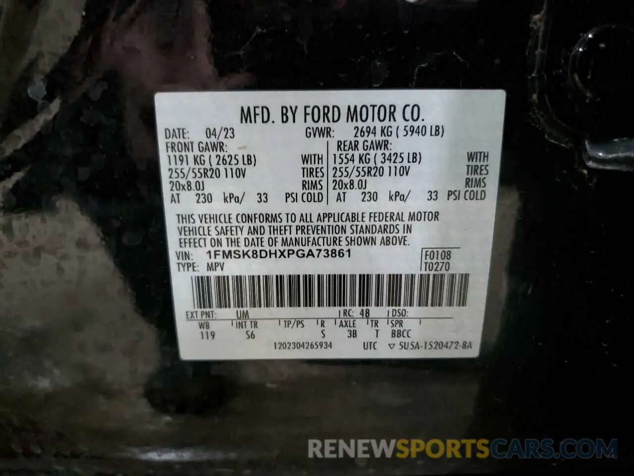 13 Фотография поврежденного автомобиля 1FMSK8DHXPGA73861 FORD EXPLORER 2023