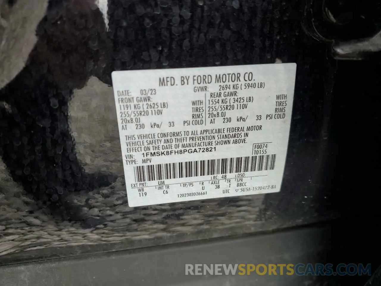 14 Photograph of a damaged car 1FMSK8FH8PGA72821 FORD EXPLORER 2023