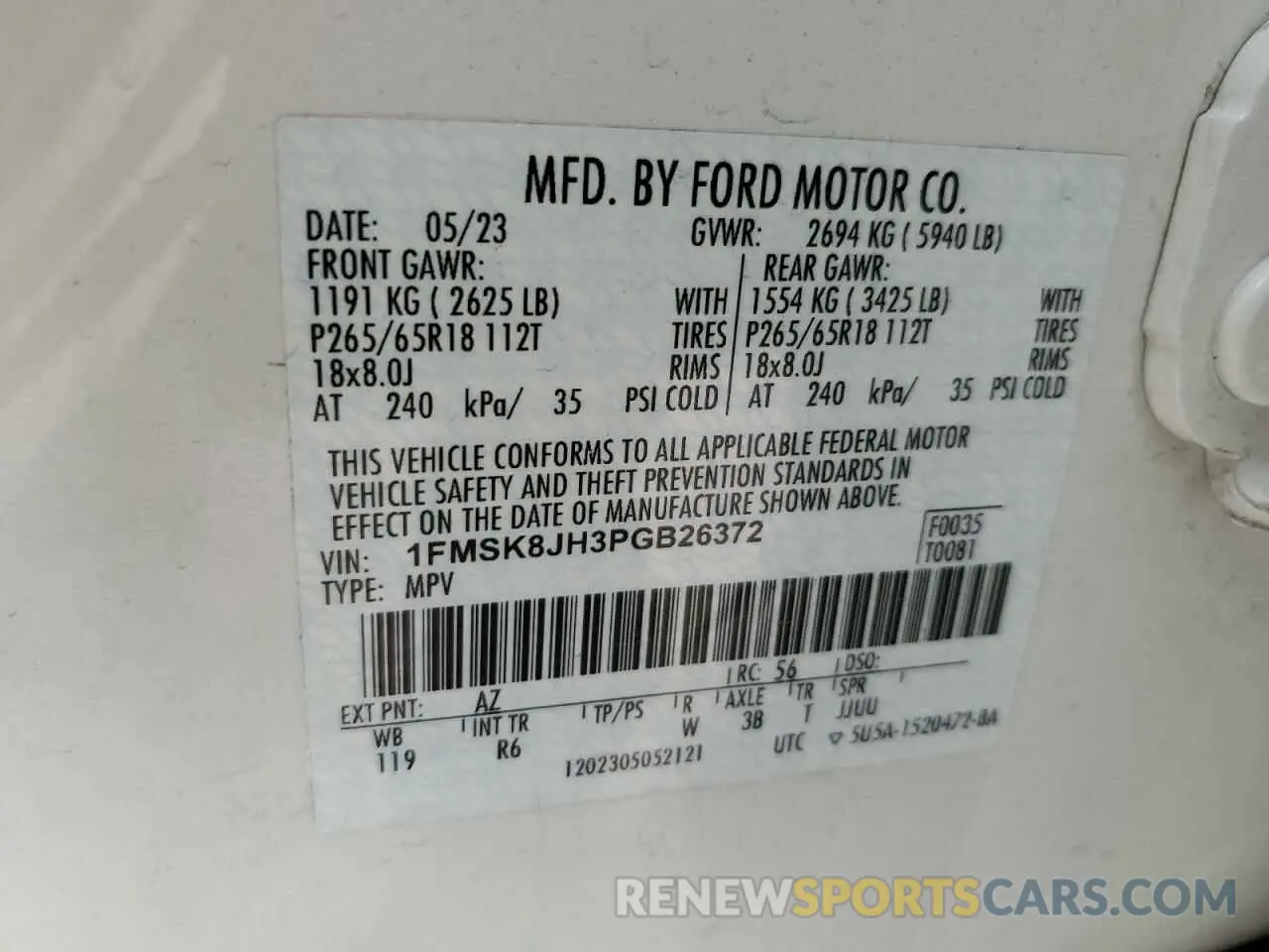 12 Фотография поврежденного автомобиля 1FMSK8JH3PGB26372 FORD EXPLORER 2023