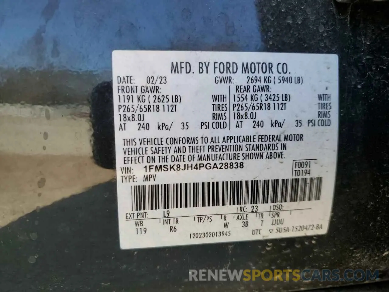14 Фотография поврежденного автомобиля 1FMSK8JH4PGA28838 FORD EXPLORER 2023