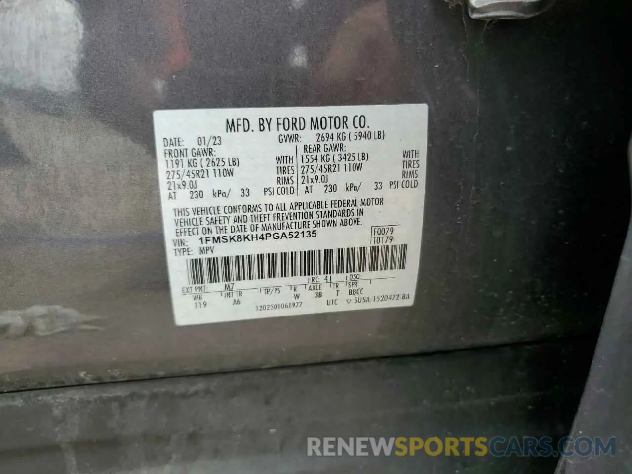 13 Фотография поврежденного автомобиля 1FMSK8KH4PGA52135 FORD EXPLORER 2023