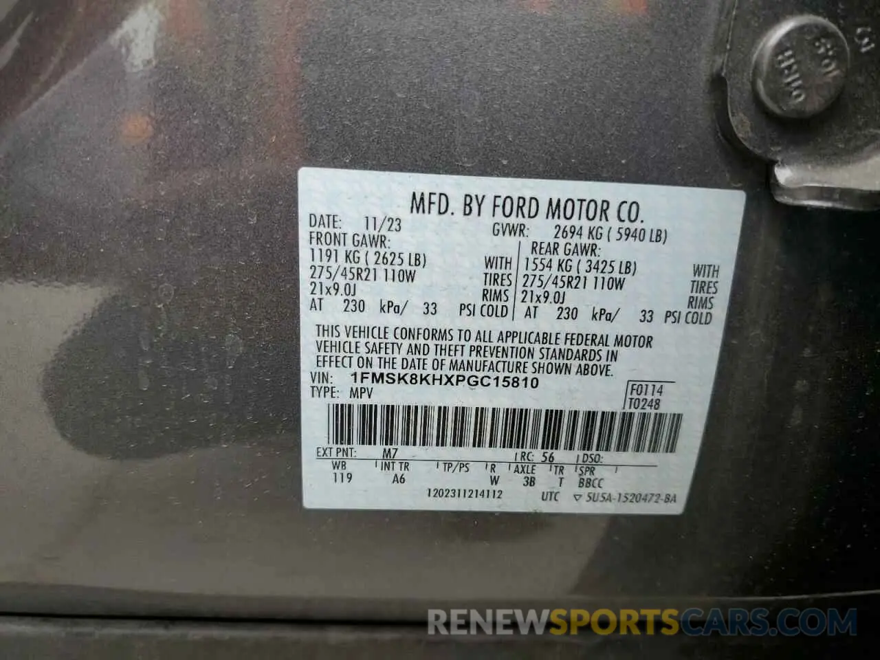 14 Photograph of a damaged car 1FMSK8KHXPGC15810 FORD EXPLORER 2023